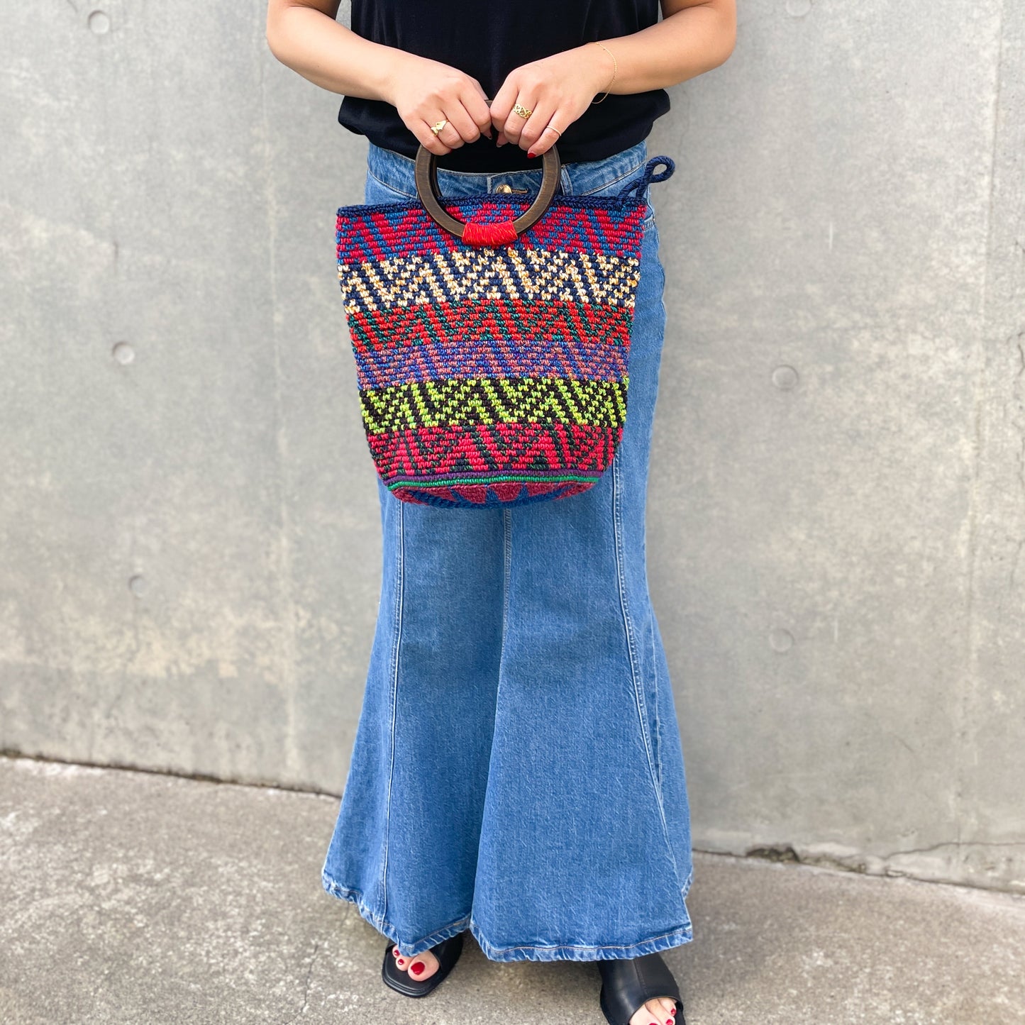 Remake Guatemalan Crochet Bag #3/グアテマラクロシェバッグ Mサイズ