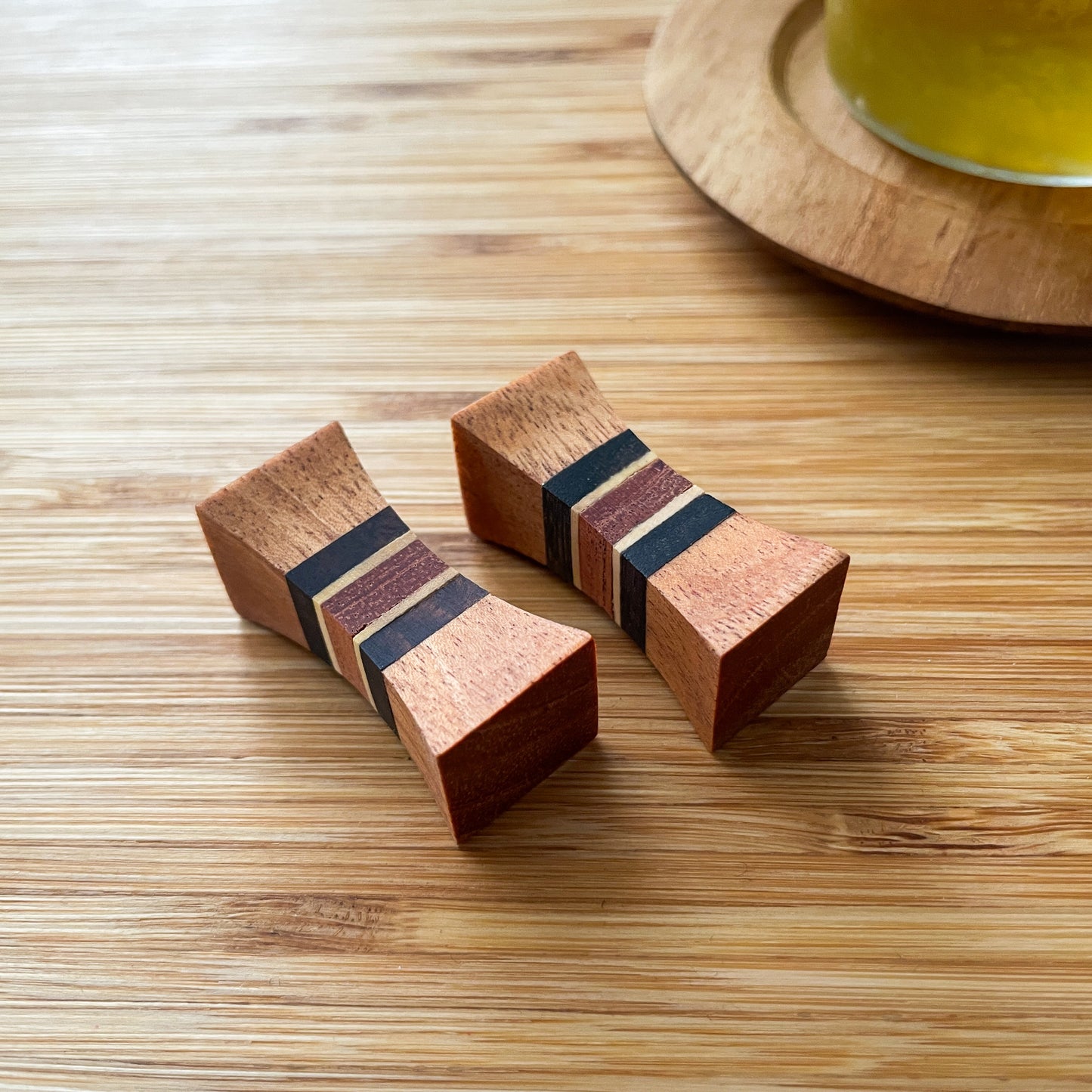 Wood Chopsticks Rest #1/箸置き 天然木 チーク 寄木細工