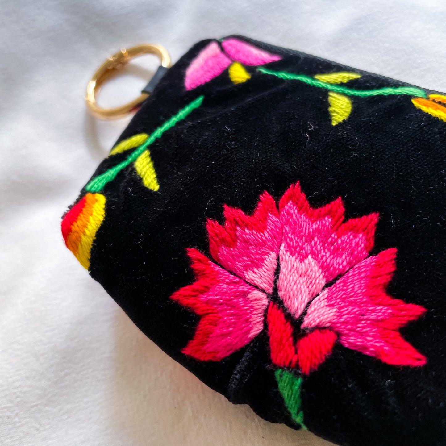 Oaxaca Embroidery Mini Pouch #3/メキシコ刺繍 オアハカ ポーチ