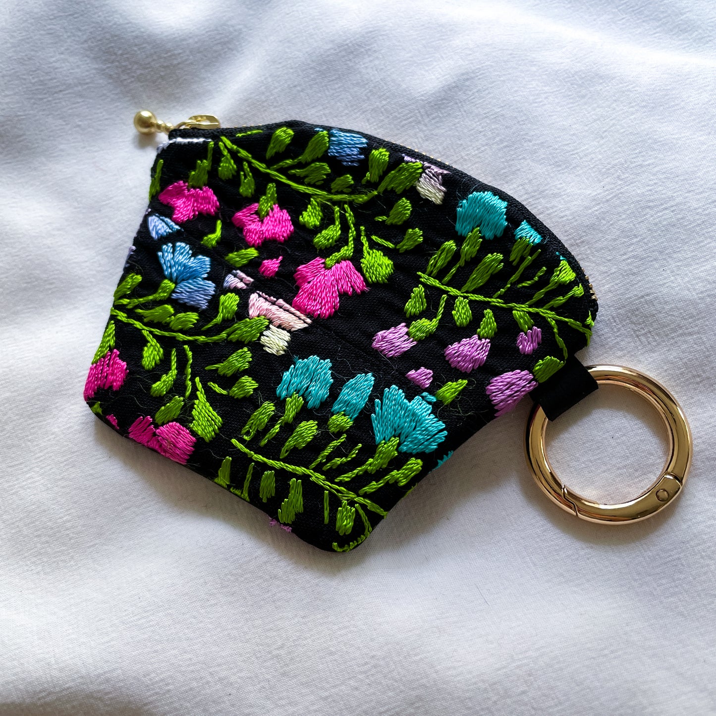Mexican Embroidery Mini Pouch #8/メキシコ刺繍 サンアントニーノ ポーチ airpods ケース