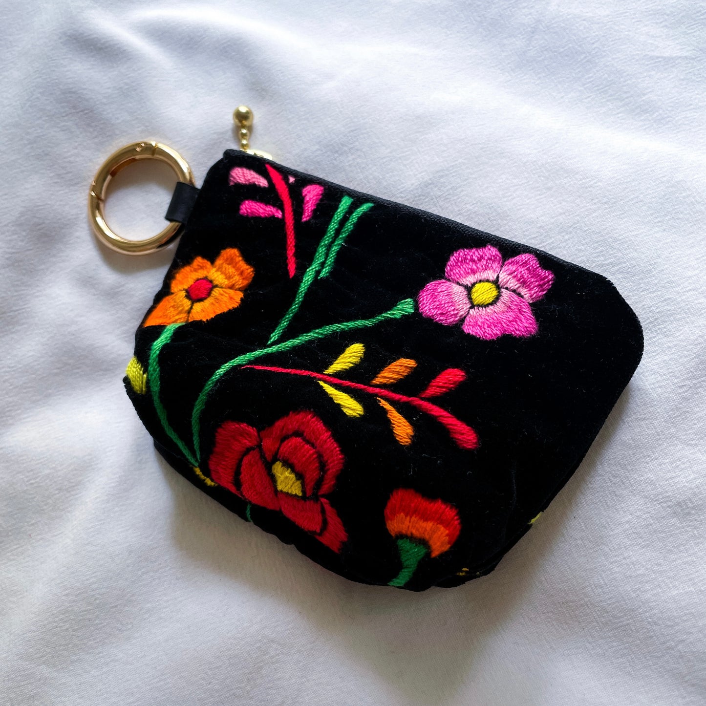 Oaxaca Embroidery Mini Pouch #5/メキシコ刺繍 オアハカ ポーチ