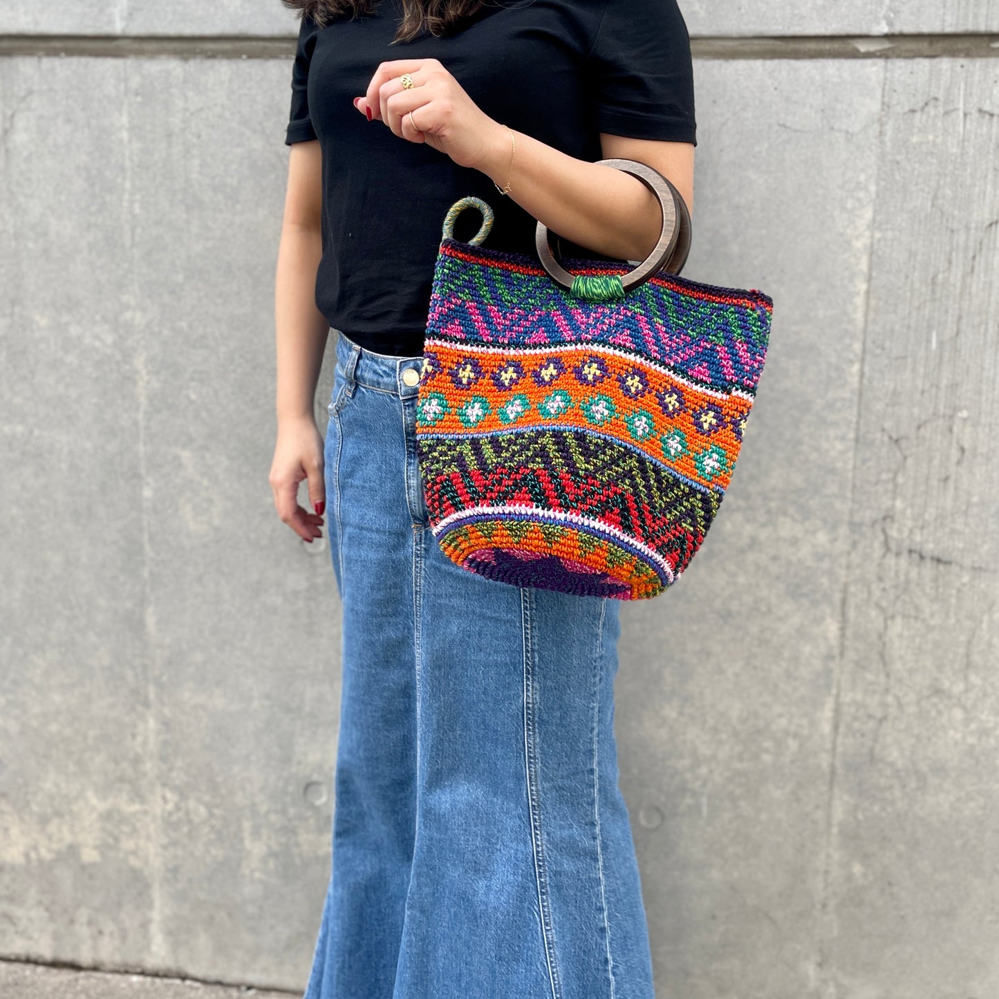 Remake Guatemalan Crochet Bag #2/グアテマラクロシェバッグ Mサイズ