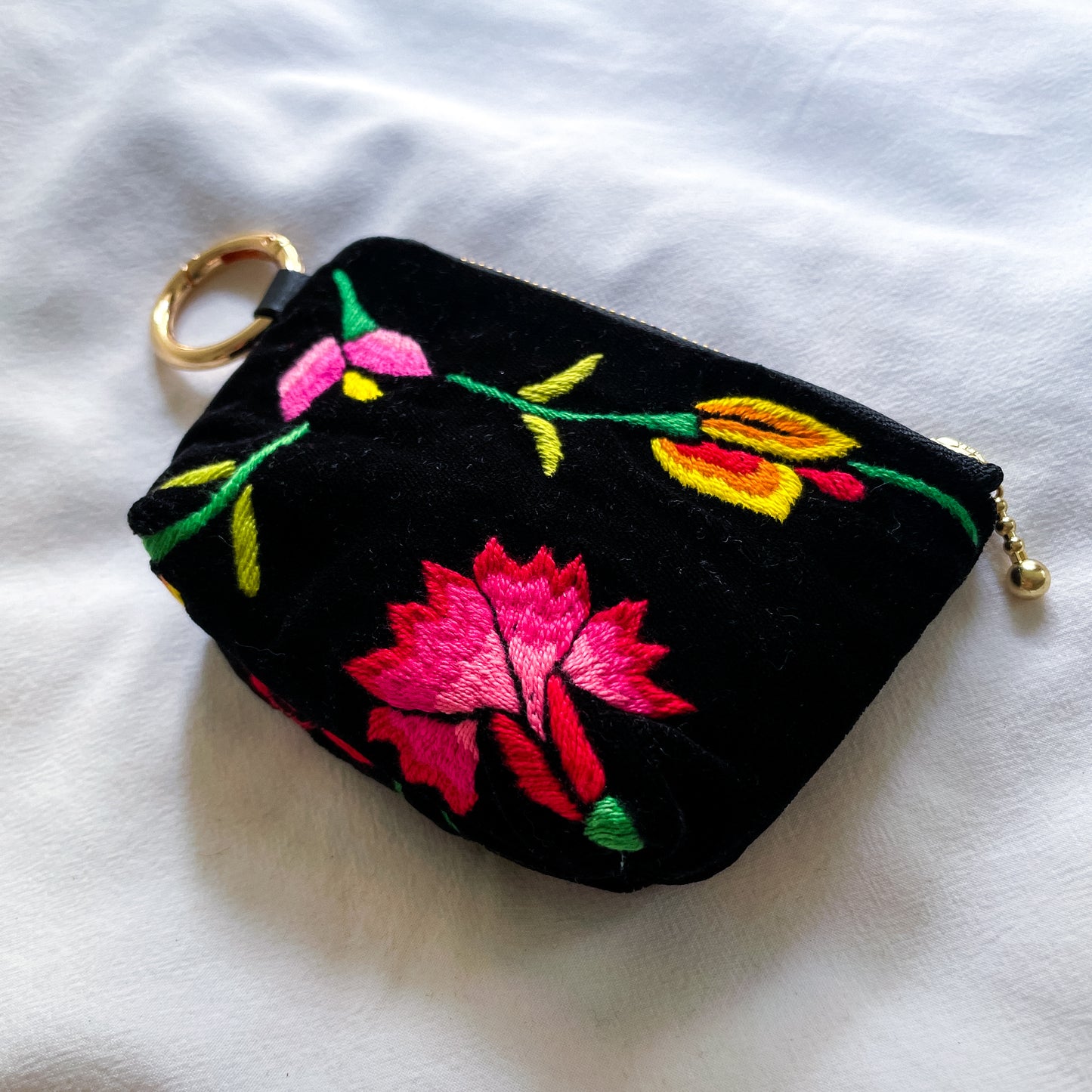 Oaxaca Embroidery Mini Pouch #1/メキシコ刺繍 オアハカ ポーチ