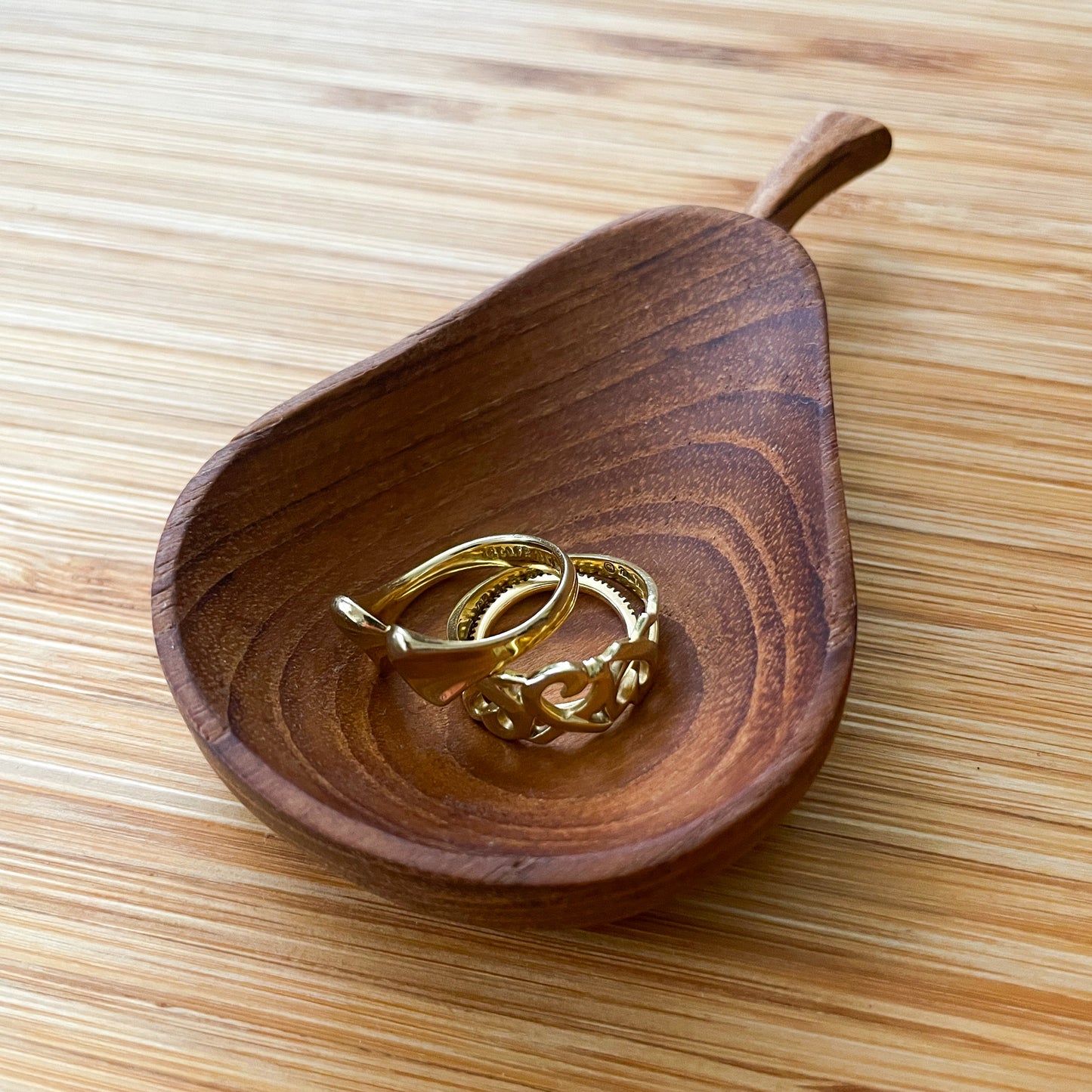 Wood Plate Pear #2/天然木 プレート 小物入れ チークウッド