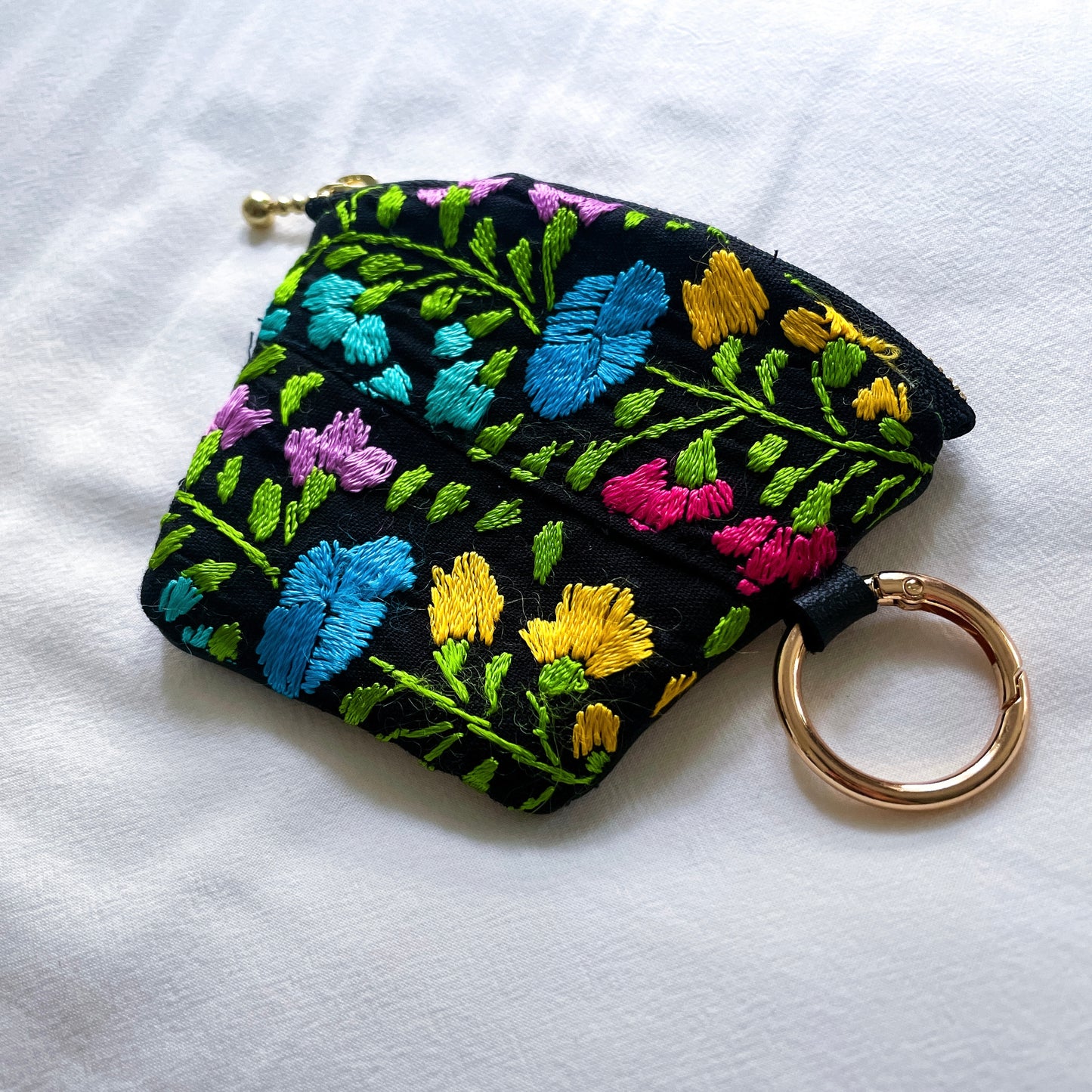 Mexican Embroidery Mini Pouch #3/メキシコ刺繍 サンアントニーノ ポーチ airpods ケース
