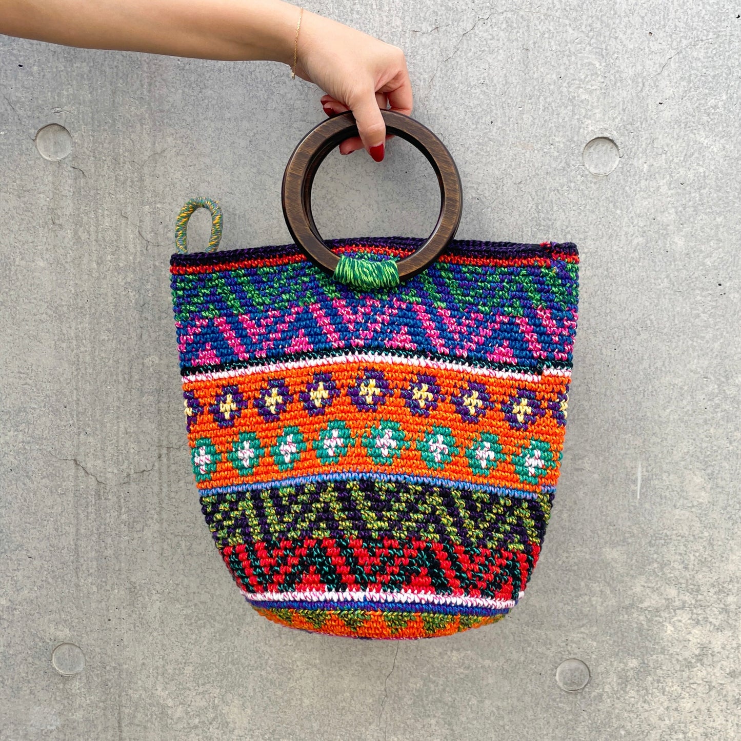 Remake Guatemalan Crochet Bag #2/グアテマラクロシェバッグ Mサイズ