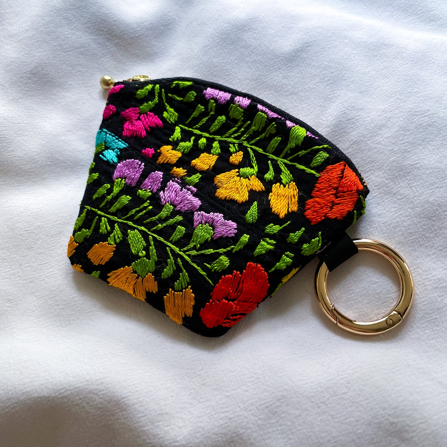 Mexican Embroidery Mini Pouch #5/メキシコ刺繍 サンアントニーノ ポーチ airpods ケース
