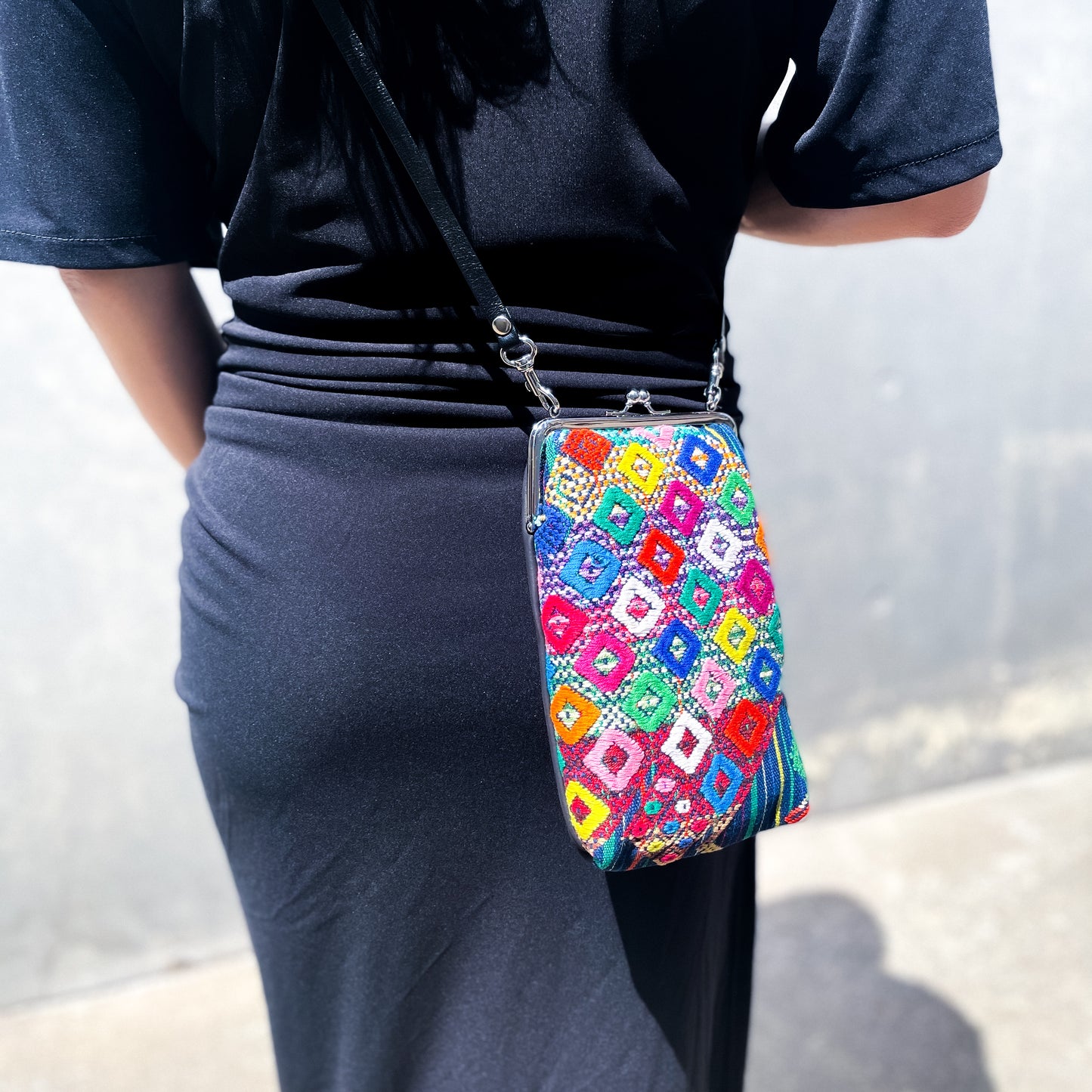 Guatemalan Huipil Mini Bag #5/グアテマラ ウィピル がま口バッグ ポシェット スマホケース