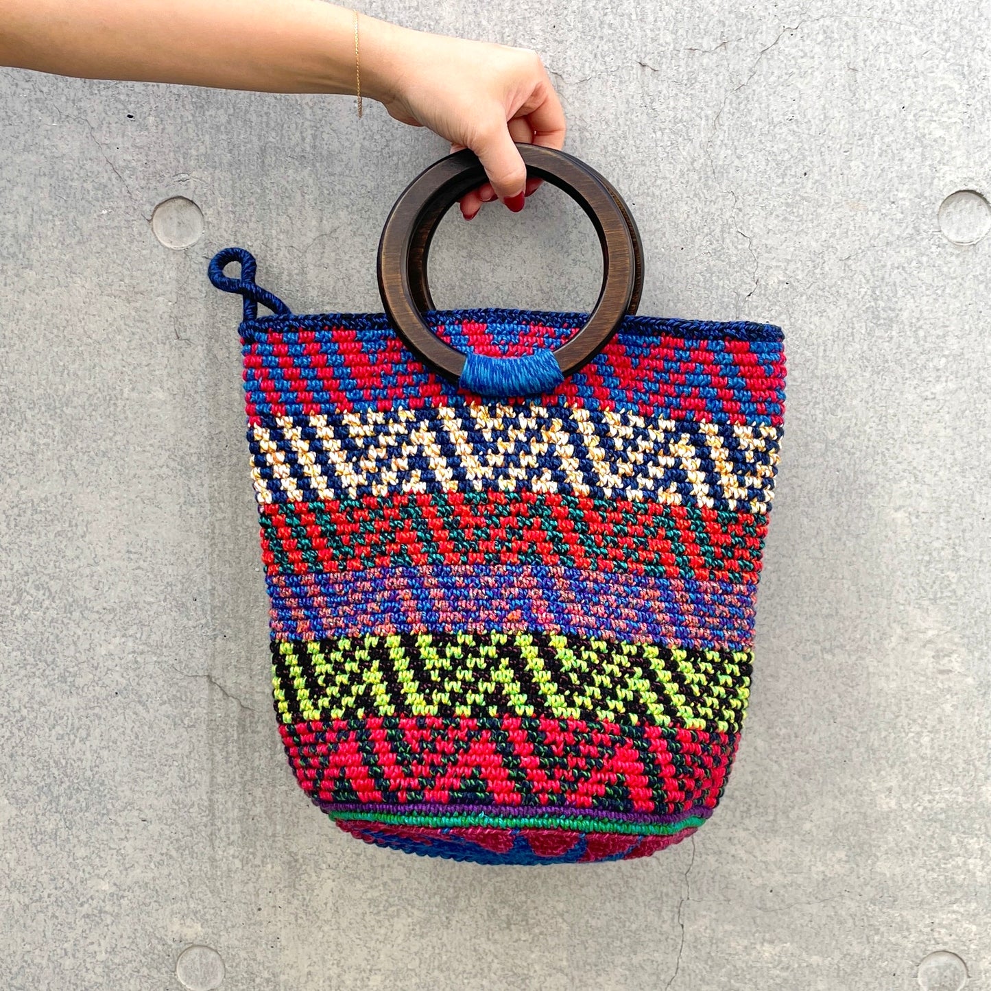 Remake Guatemalan Crochet Bag #3/グアテマラクロシェバッグ Mサイズ