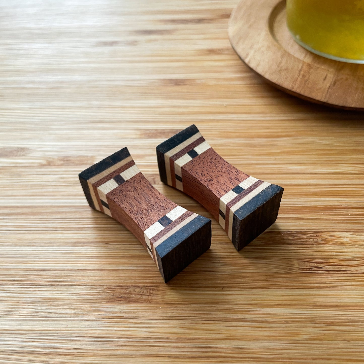 Wood Chopsticks Rest #2/箸置き 天然木 チーク 寄木細工