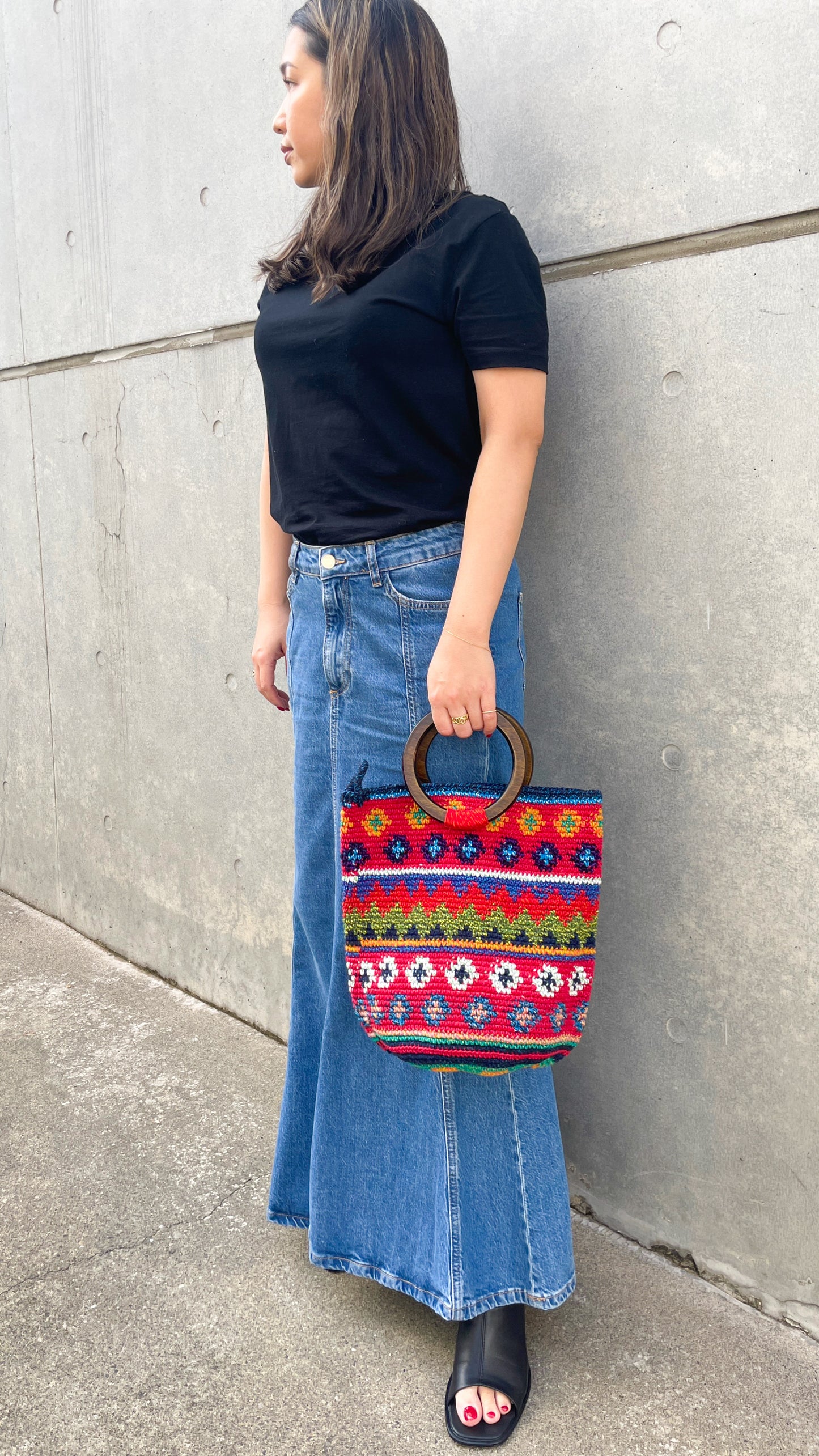 Remake Guatemalan Crochet Bag #1/グアテマラクロシェバッグ Mサイズ