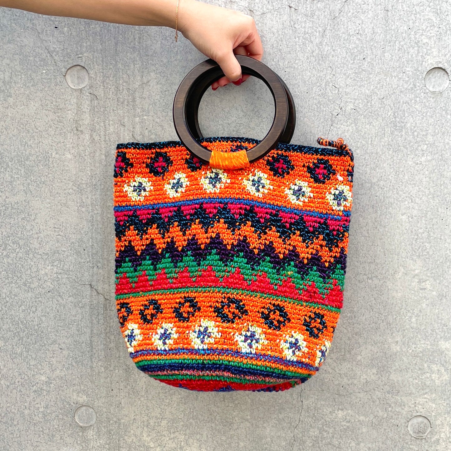 Remake Guatemalan Crochet Bag #4/グアテマラクロシェバッグ Mサイズ