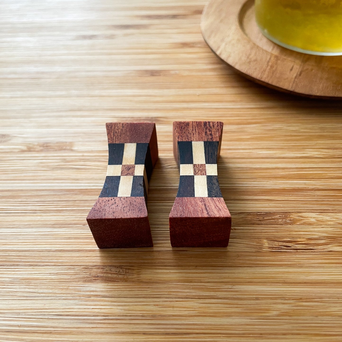 Wood Chopsticks Rest #4/箸置き 天然木 チーク 寄木細工