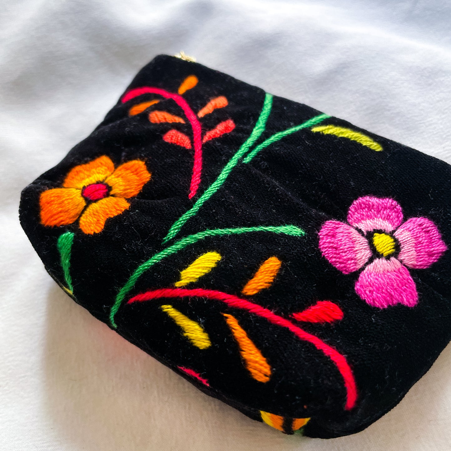 Oaxaca Embroidery Mini Pouch #1/メキシコ刺繍 オアハカ ポーチ