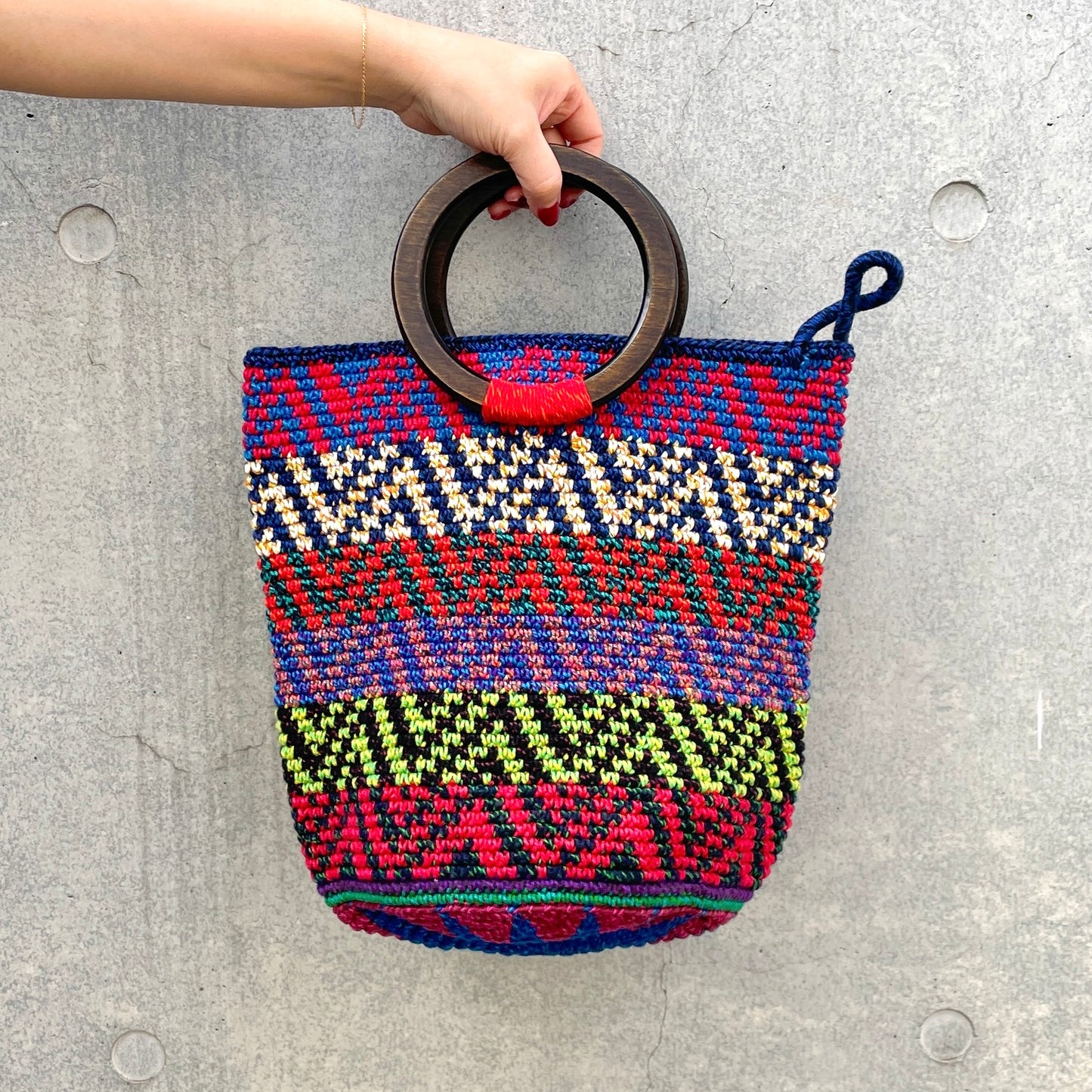 Remake Guatemalan Crochet Bag #3/グアテマラクロシェバッグ Mサイズ