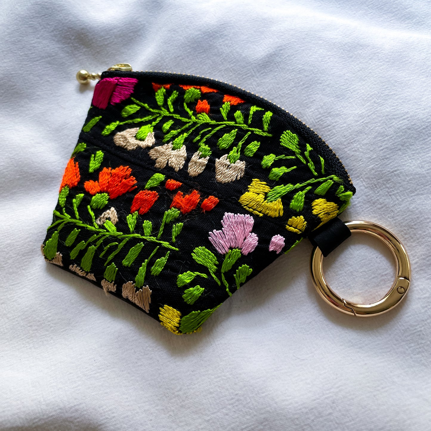 Mexican Embroidery Mini Pouch #6/メキシコ刺繍 サンアントニーノ ポーチ airpods ケース