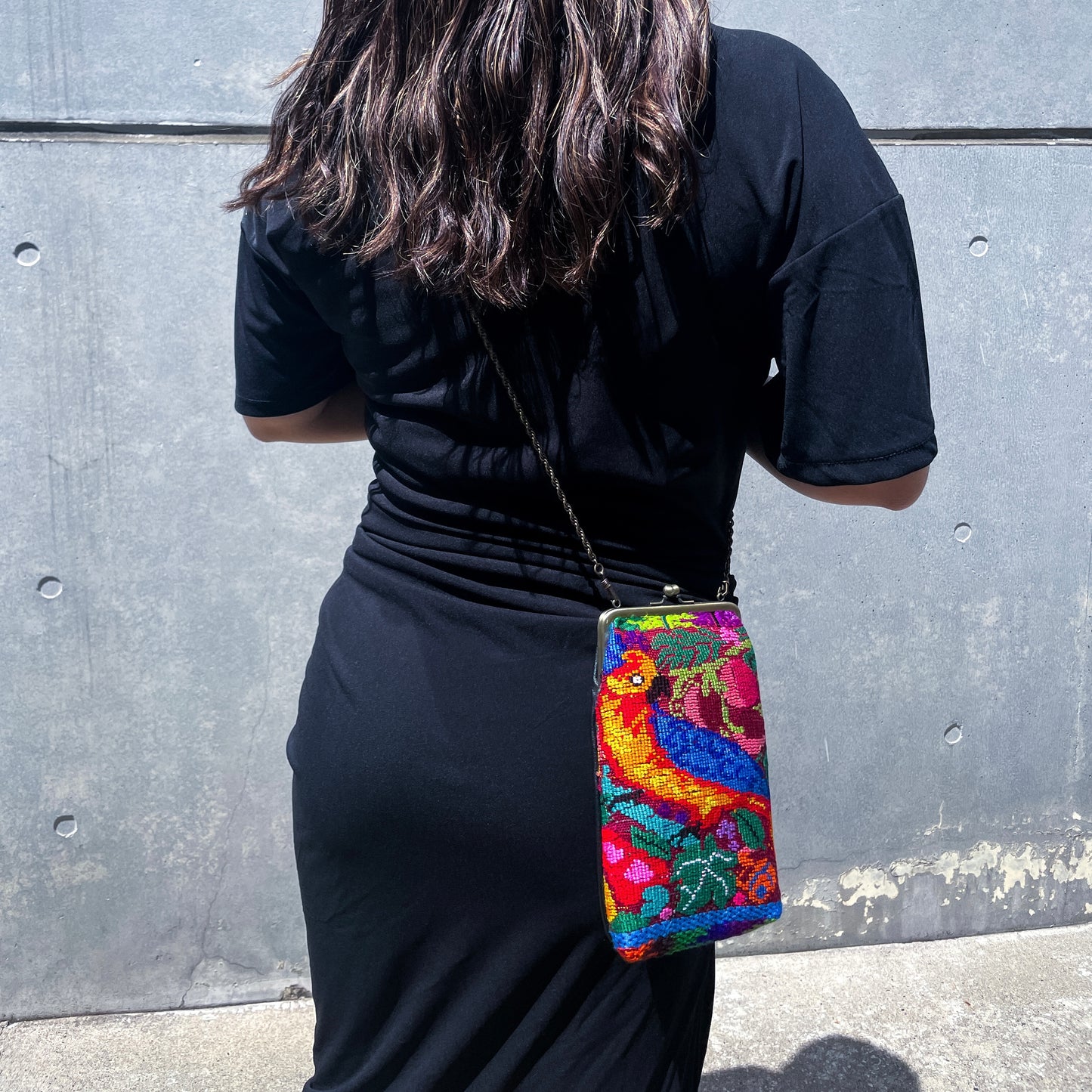 Guatemalan Huipil Mini Bag #3/グアテマラ ウィピル がま口バッグ ポシェット スマホケース