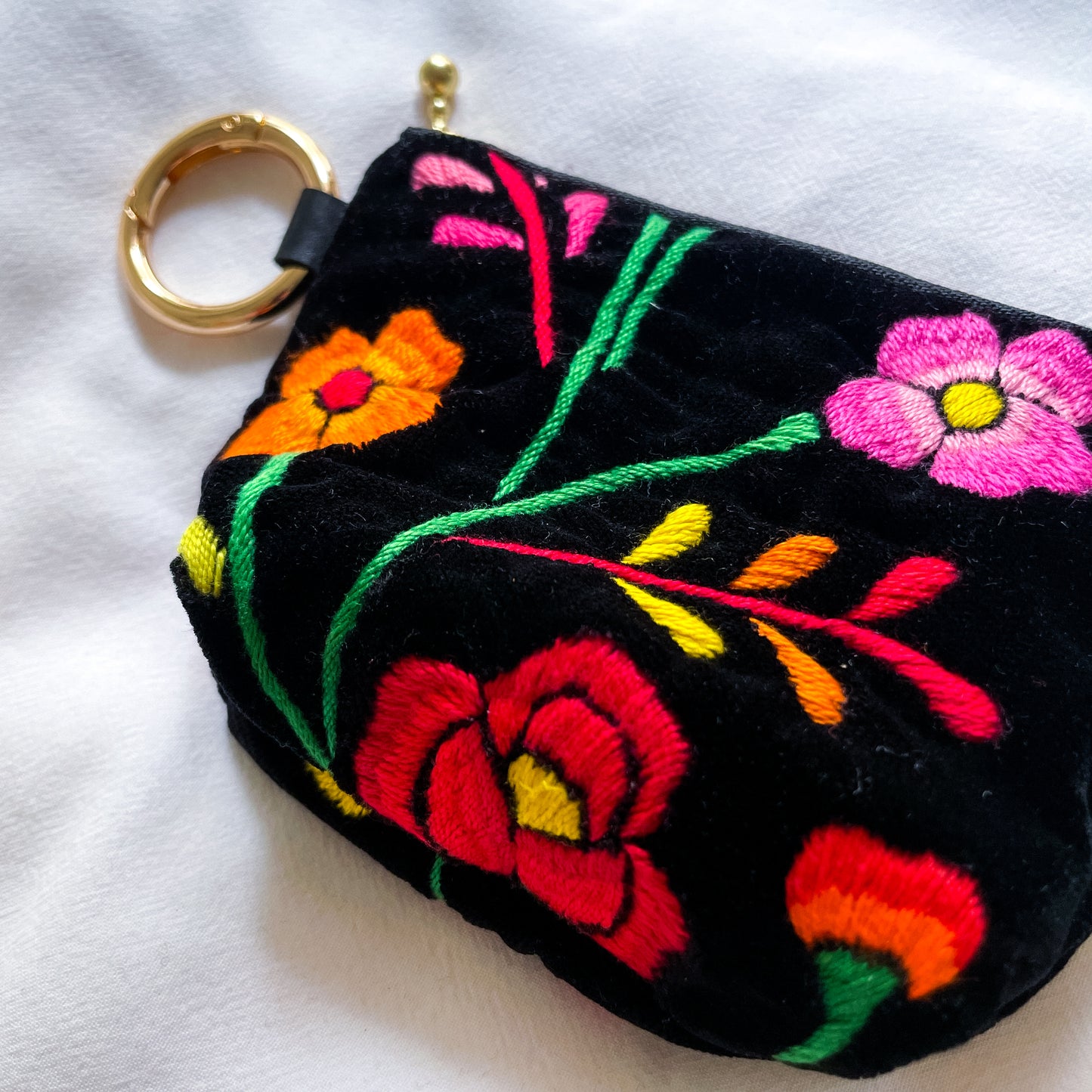 Oaxaca Embroidery Mini Pouch #5/メキシコ刺繍 オアハカ ポーチ