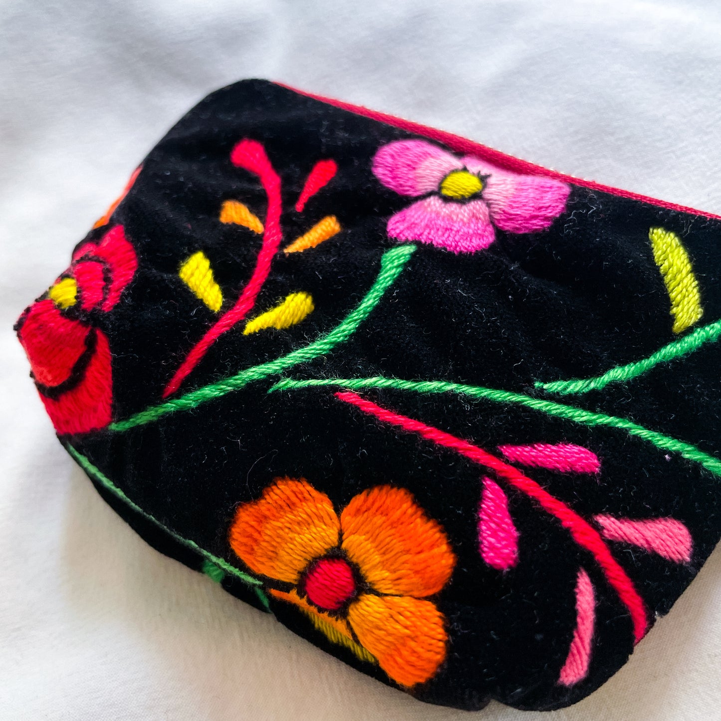 Oaxaca Embroidery Mini Pouch #4/メキシコ刺繍 オアハカ ポーチ