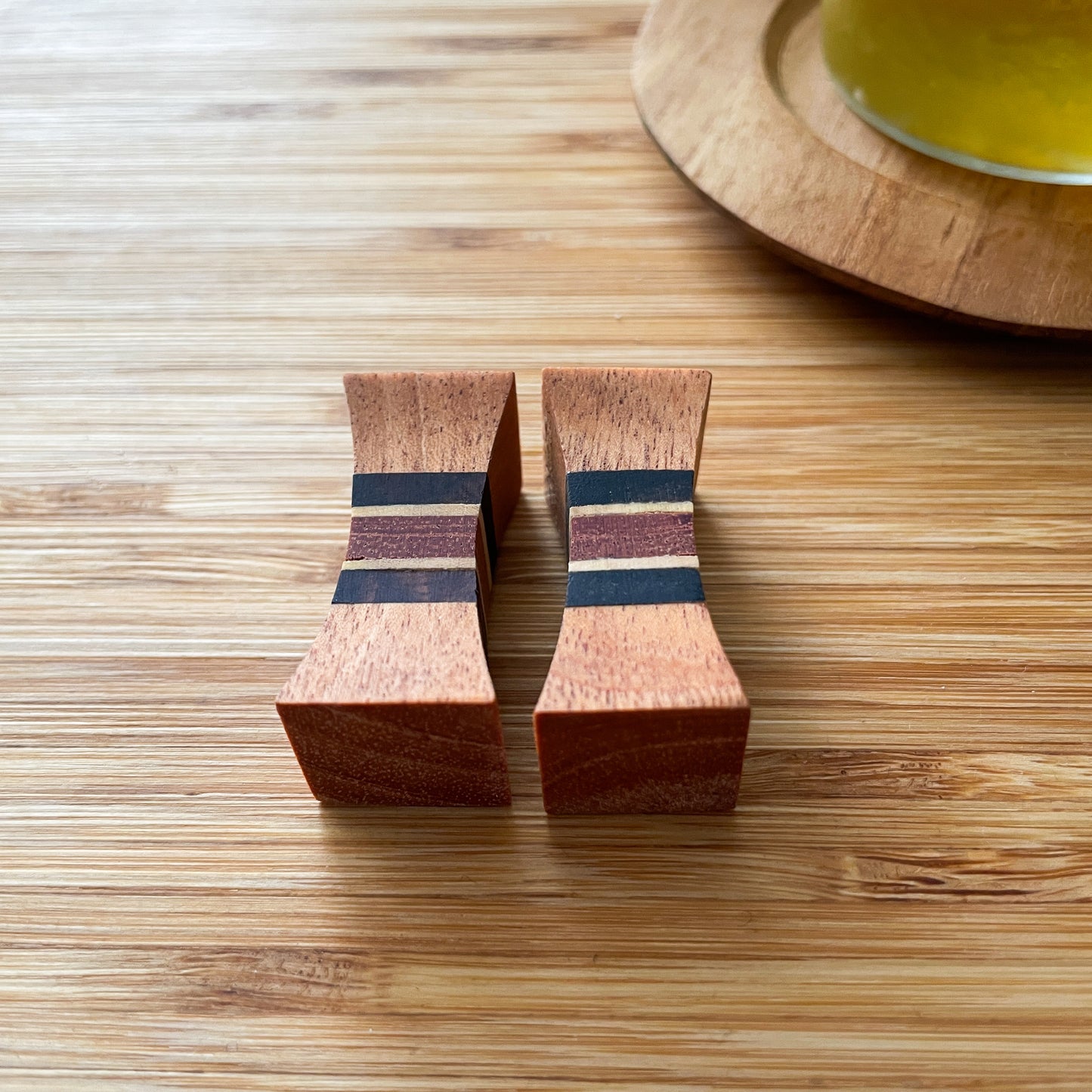 Wood Chopsticks Rest #1/箸置き 天然木 チーク 寄木細工