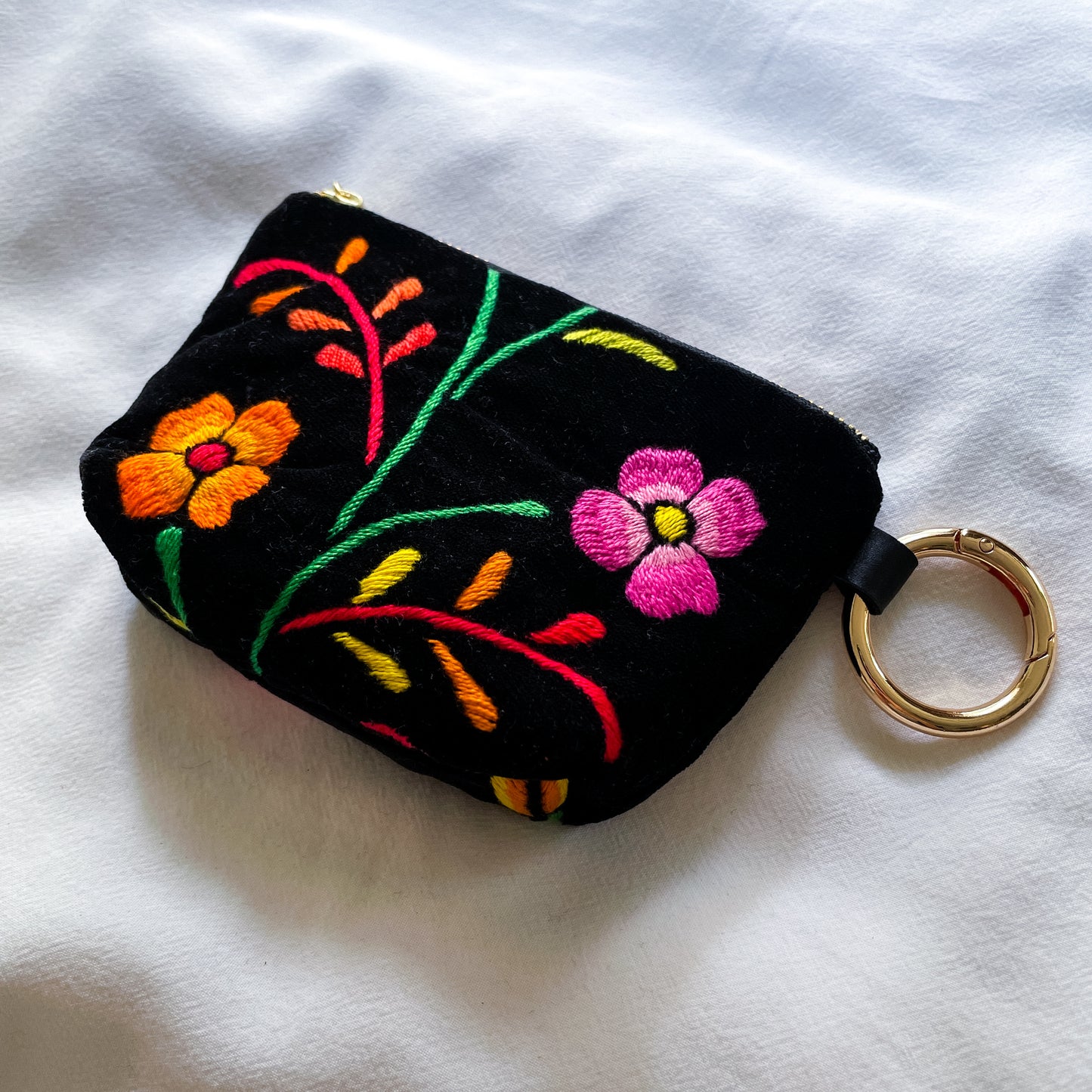 Oaxaca Embroidery Mini Pouch #1/メキシコ刺繍 オアハカ ポーチ