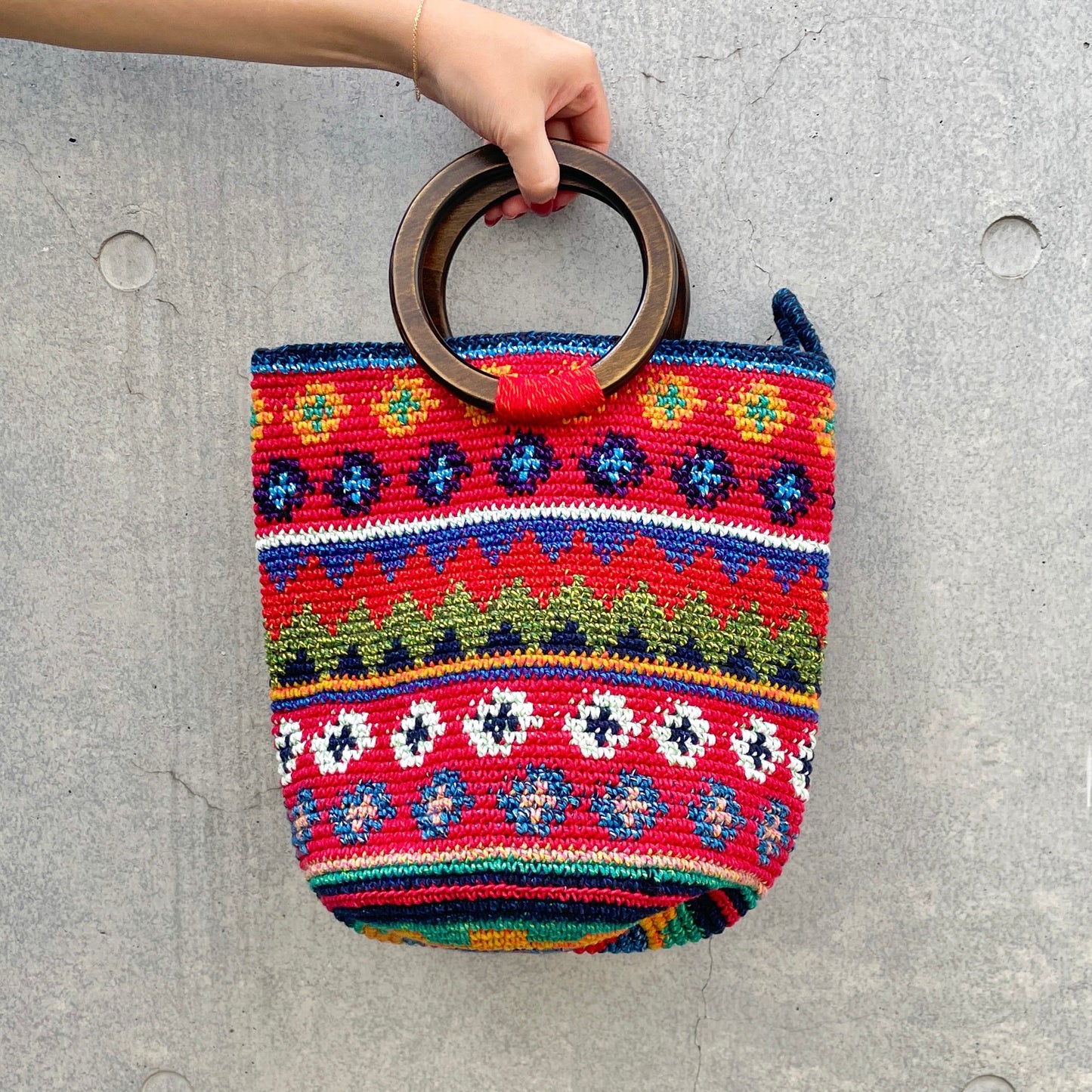 Remake Guatemalan Crochet Bag #1/グアテマラクロシェバッグ Mサイズ