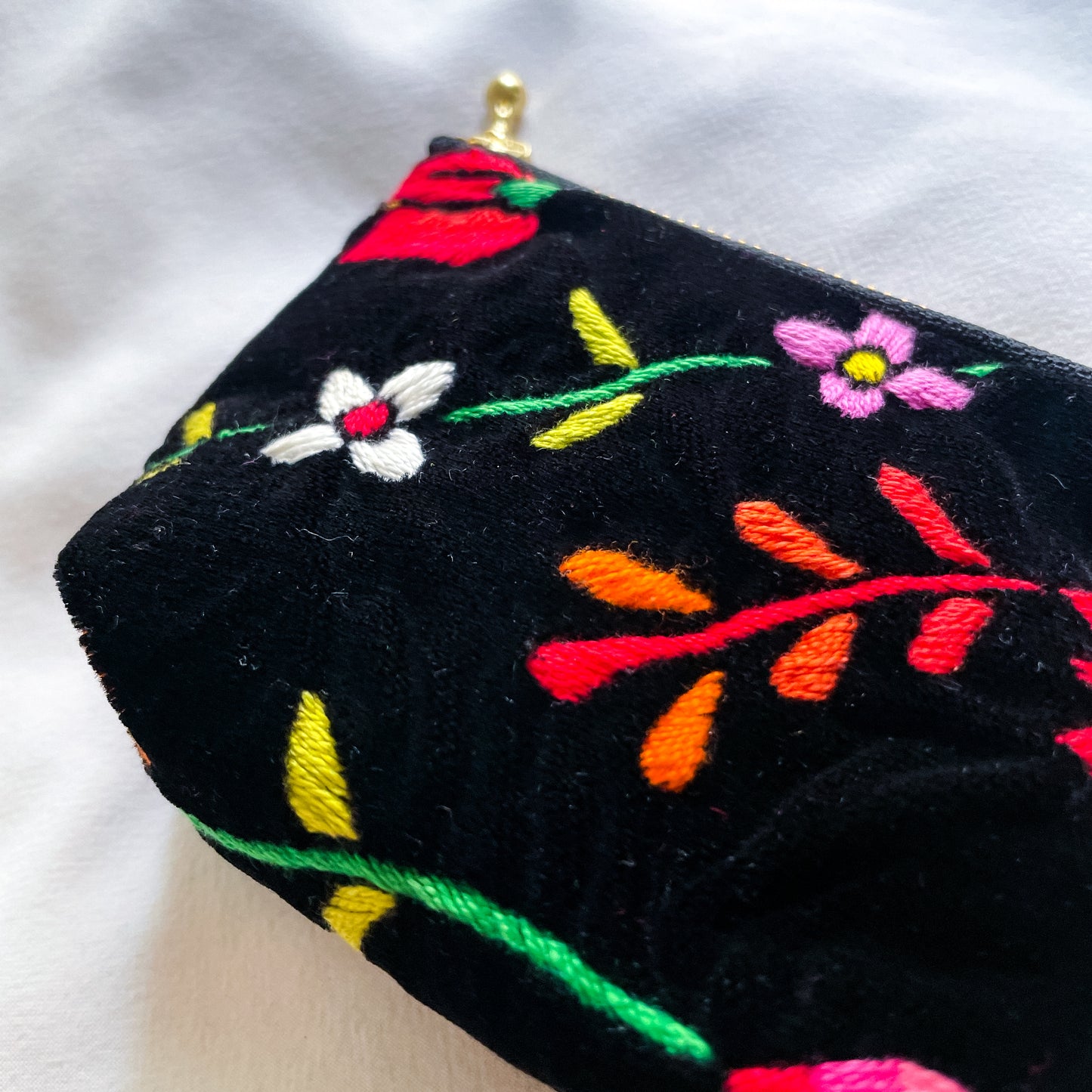 Oaxaca Embroidery Mini Pouch #2/メキシコ刺繍 オアハカ ポーチ