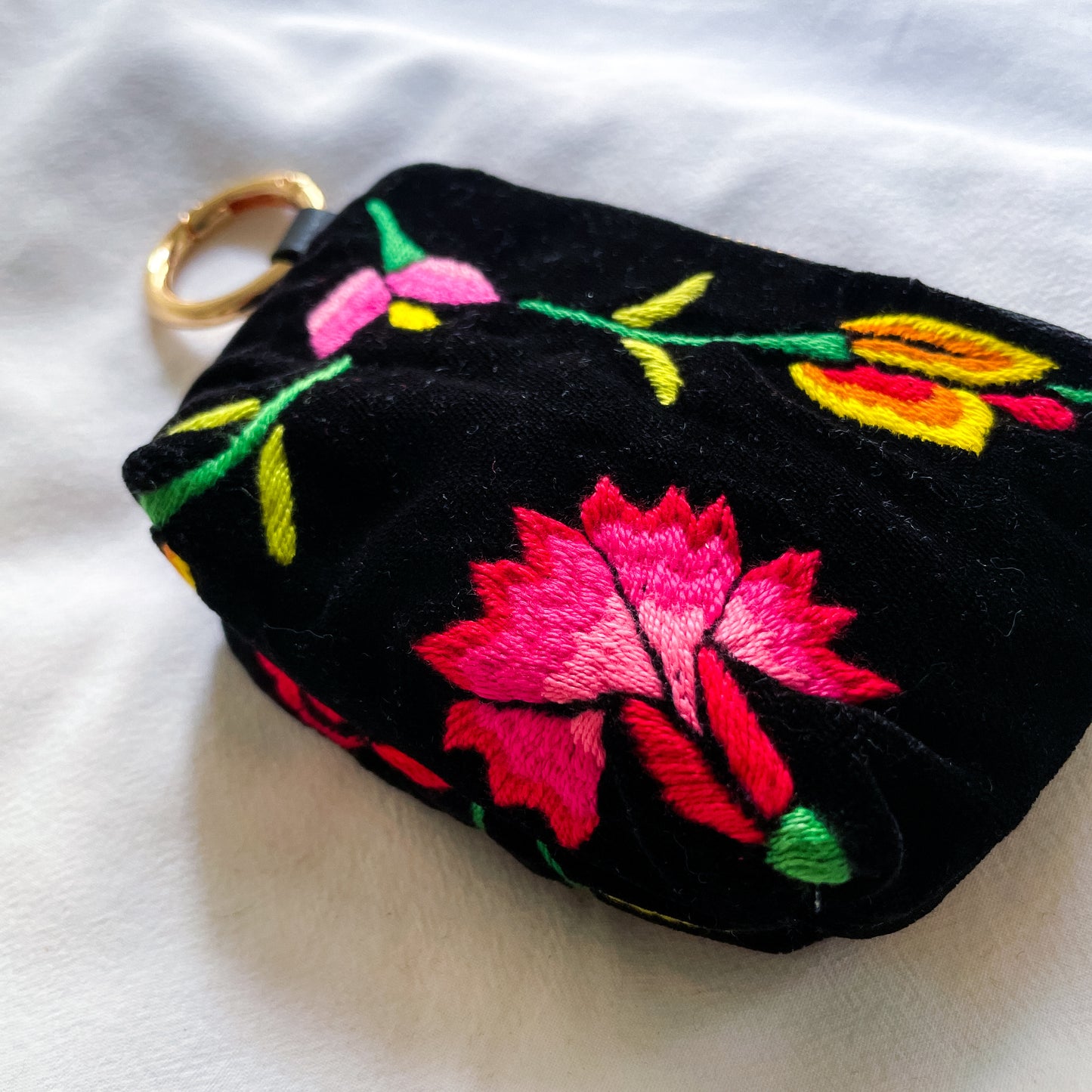 Oaxaca Embroidery Mini Pouch #1/メキシコ刺繍 オアハカ ポーチ