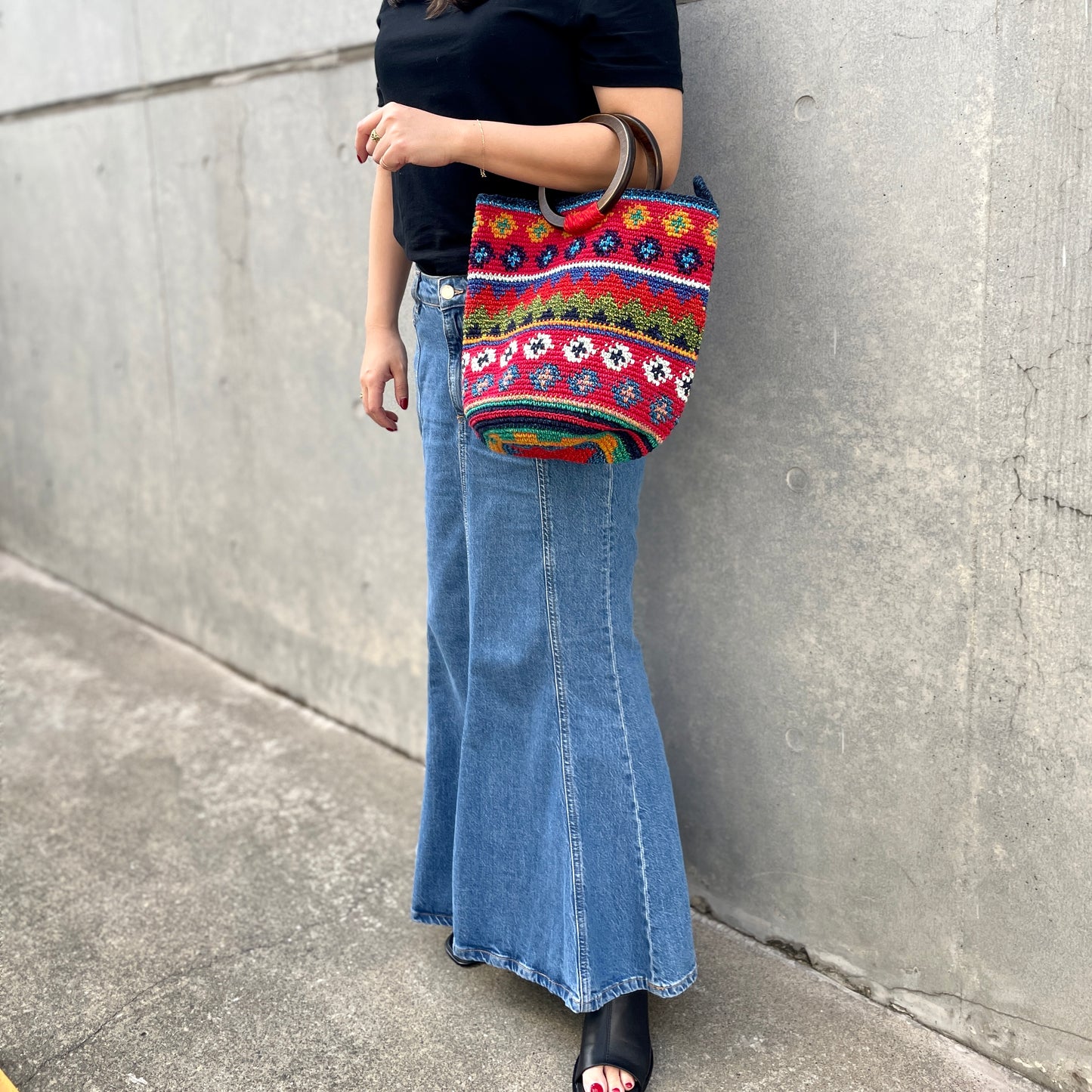 Remake Guatemalan Crochet Bag #1/グアテマラクロシェバッグ Mサイズ