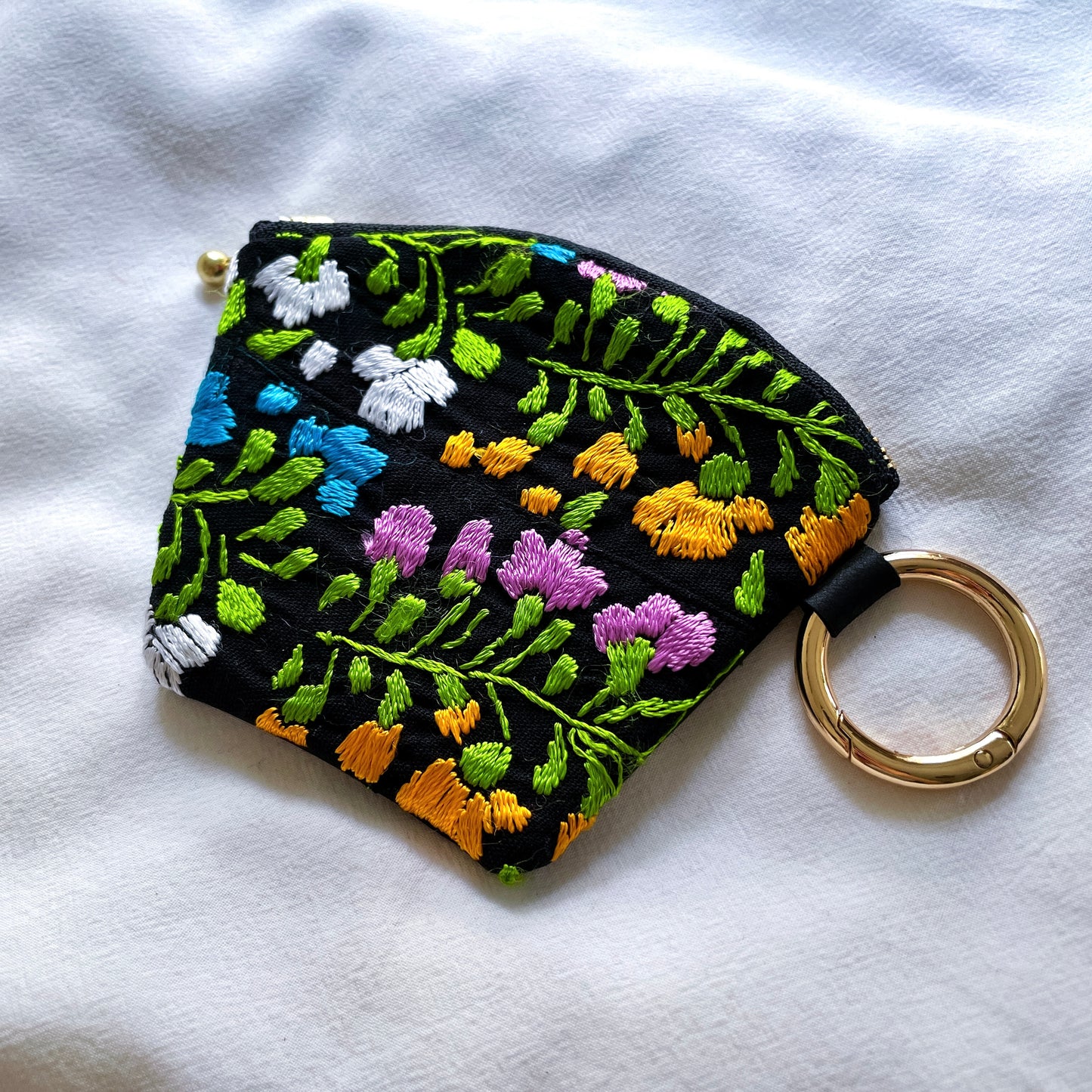 Mexican Embroidery Mini Pouch #7/メキシコ刺繍 サンアントニーノ ポーチ airpods ケース