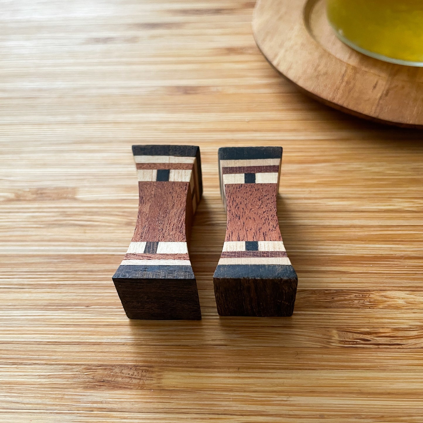 Wood Chopsticks Rest #2/箸置き 天然木 チーク 寄木細工