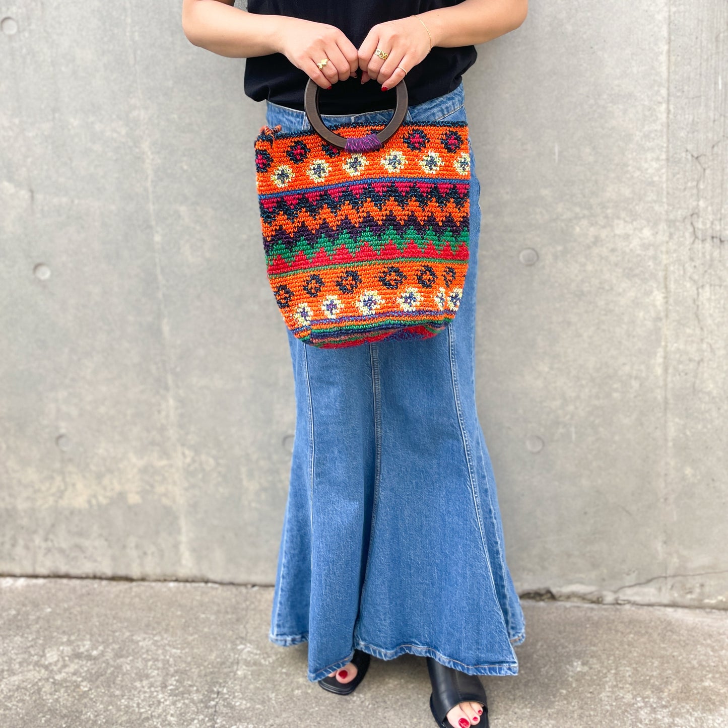 Remake Guatemalan Crochet Bag #4/グアテマラクロシェバッグ Mサイズ