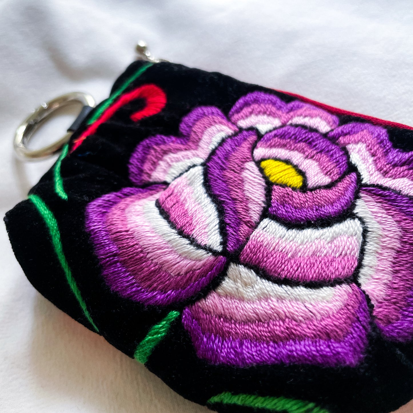 Oaxaca Embroidery Mini Pouch #4/メキシコ刺繍 オアハカ ポーチ