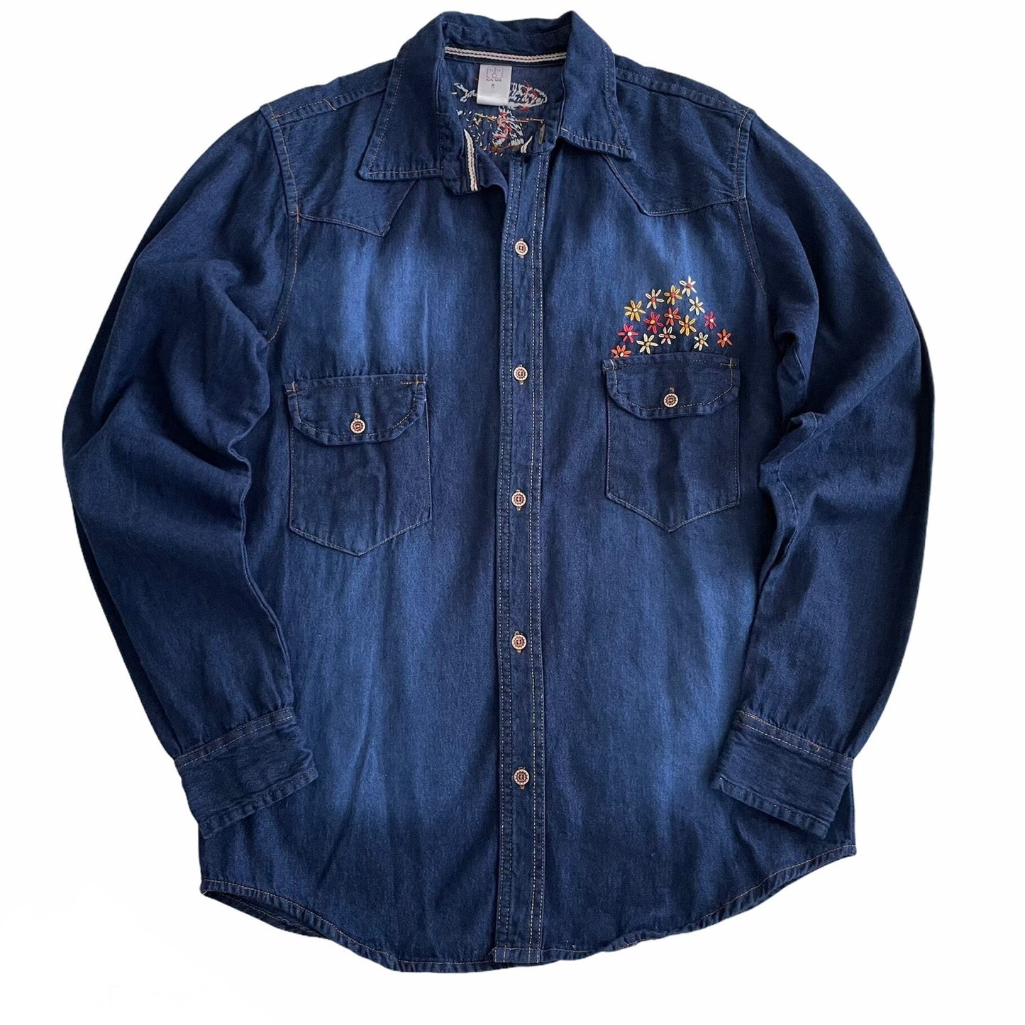 Michoacan Embroidery Denim Shirt E/ミチョアカン メキシコ刺繍 デニムシャツ インディゴ