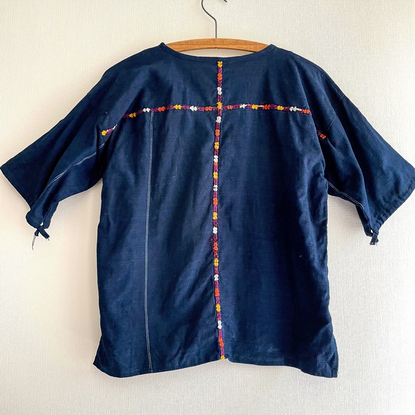 Huipil × Indigo Blouse Short Sleeve E/グアテマラ ウィピル 藍染 半袖ブラウス