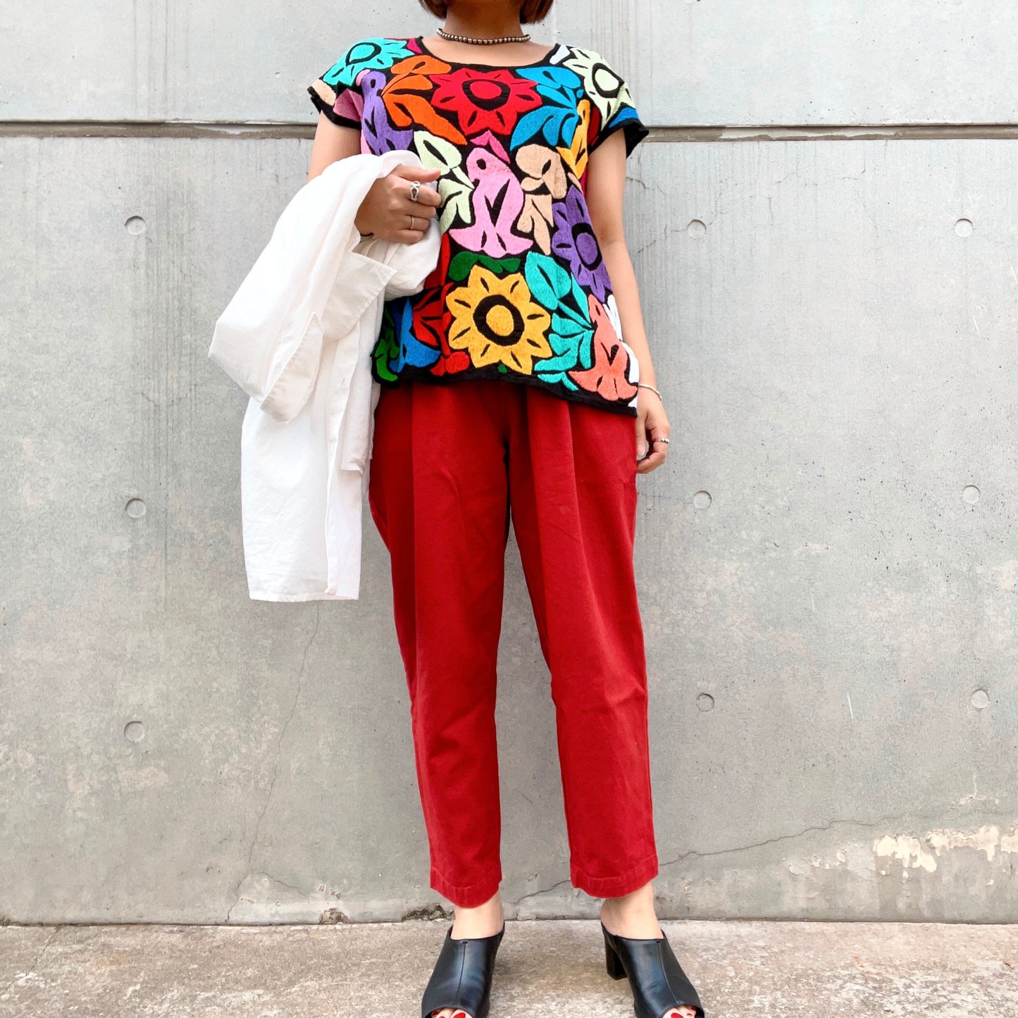 Tuxtepec Embroidely Blouse B/オアハカ トゥクステペック メキシコ刺繍 ブラウス