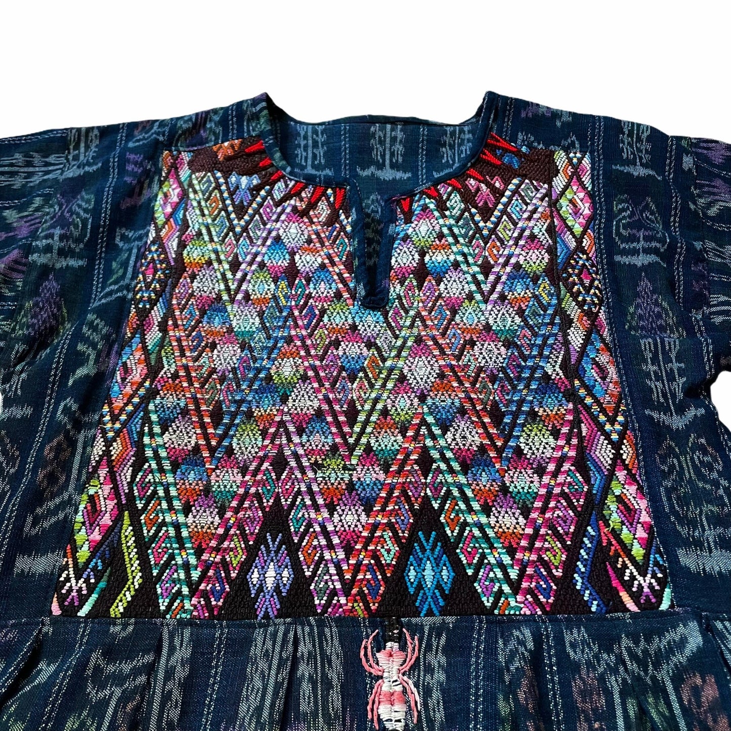 Huipil × Indigo Dress J (S)/グアテマラ ウィピル × 藍染 ワンピース