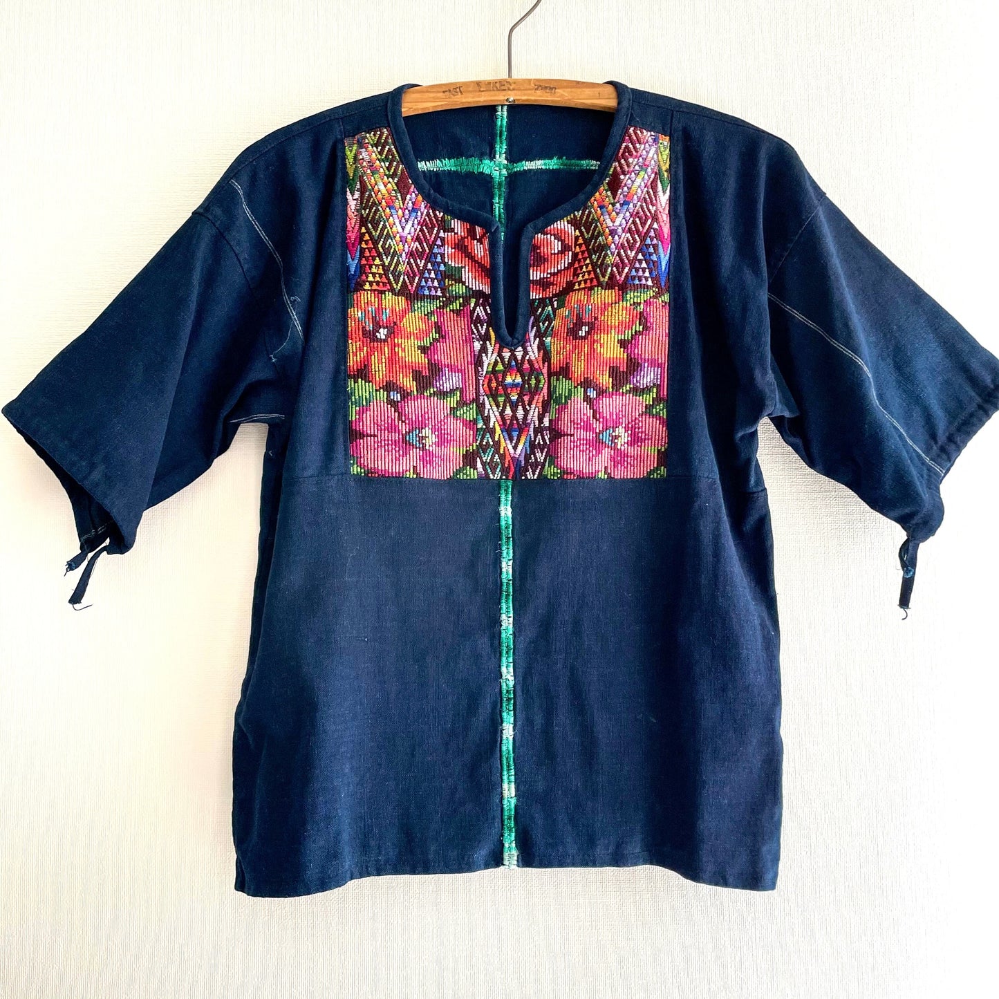 Huipil × Indigo Blouse Short Sleeve C/グアテマラ ウィピル 藍染 半袖ブラウス