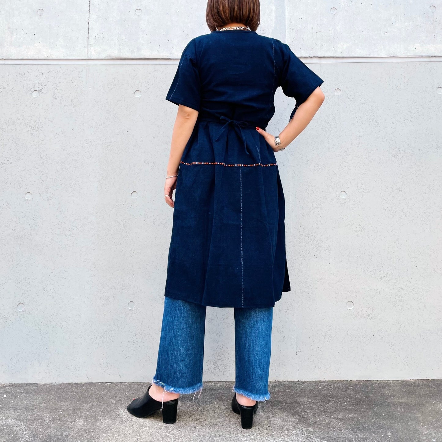 Huipil × Indigo Dress I (S)/グアテマラ ウィピル × 藍染 ワンピース