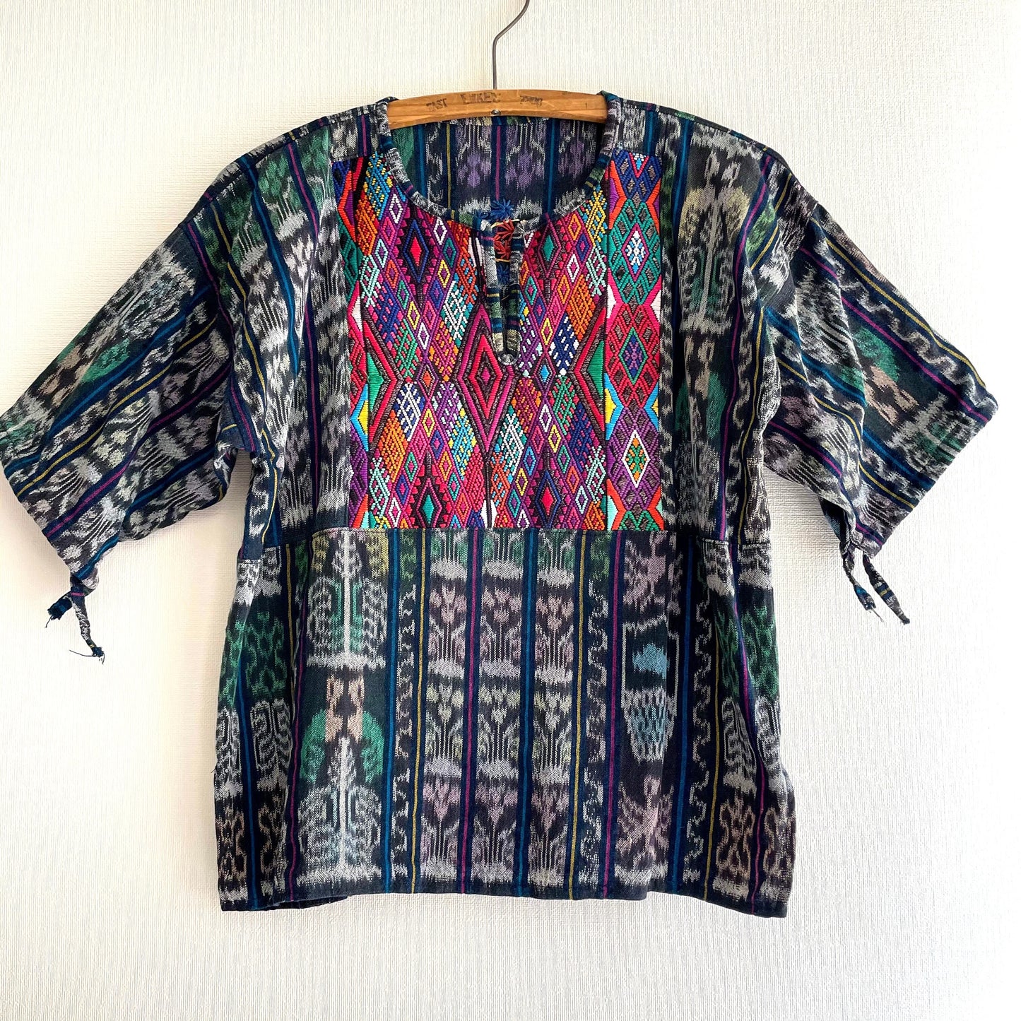 Huipil × Indigo Blouse Short Sleeve D/グアテマラ ウィピル 藍染 半袖ブラウス