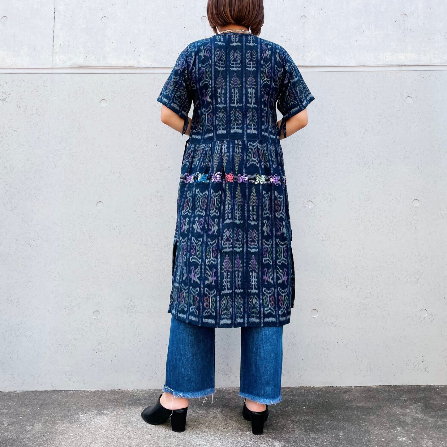 Huipil × Indigo Dress J (S)/グアテマラ ウィピル × 藍染 ワンピース