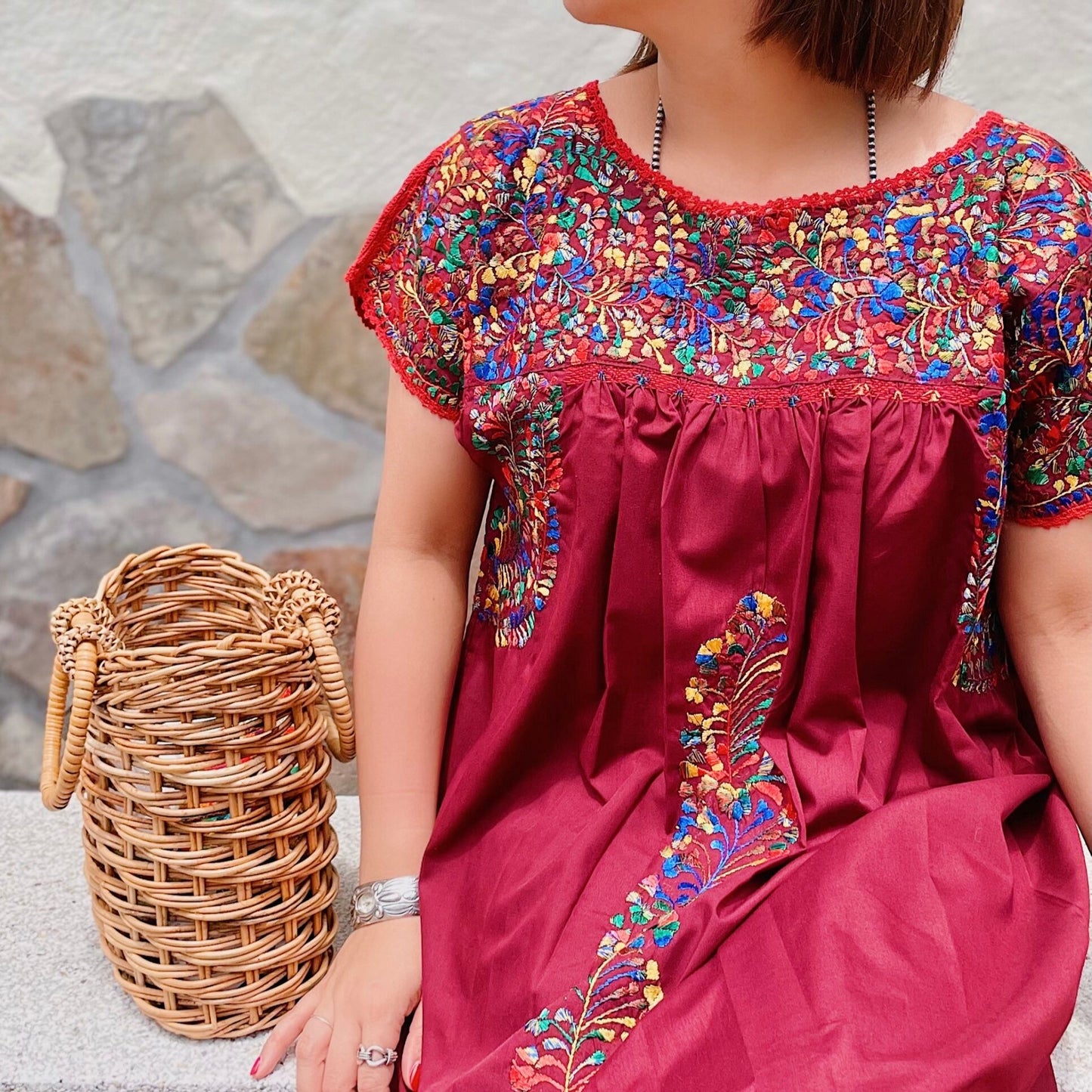 San Antonino Dress H/サンアントニーノ メキシコ刺繍 ワンピース