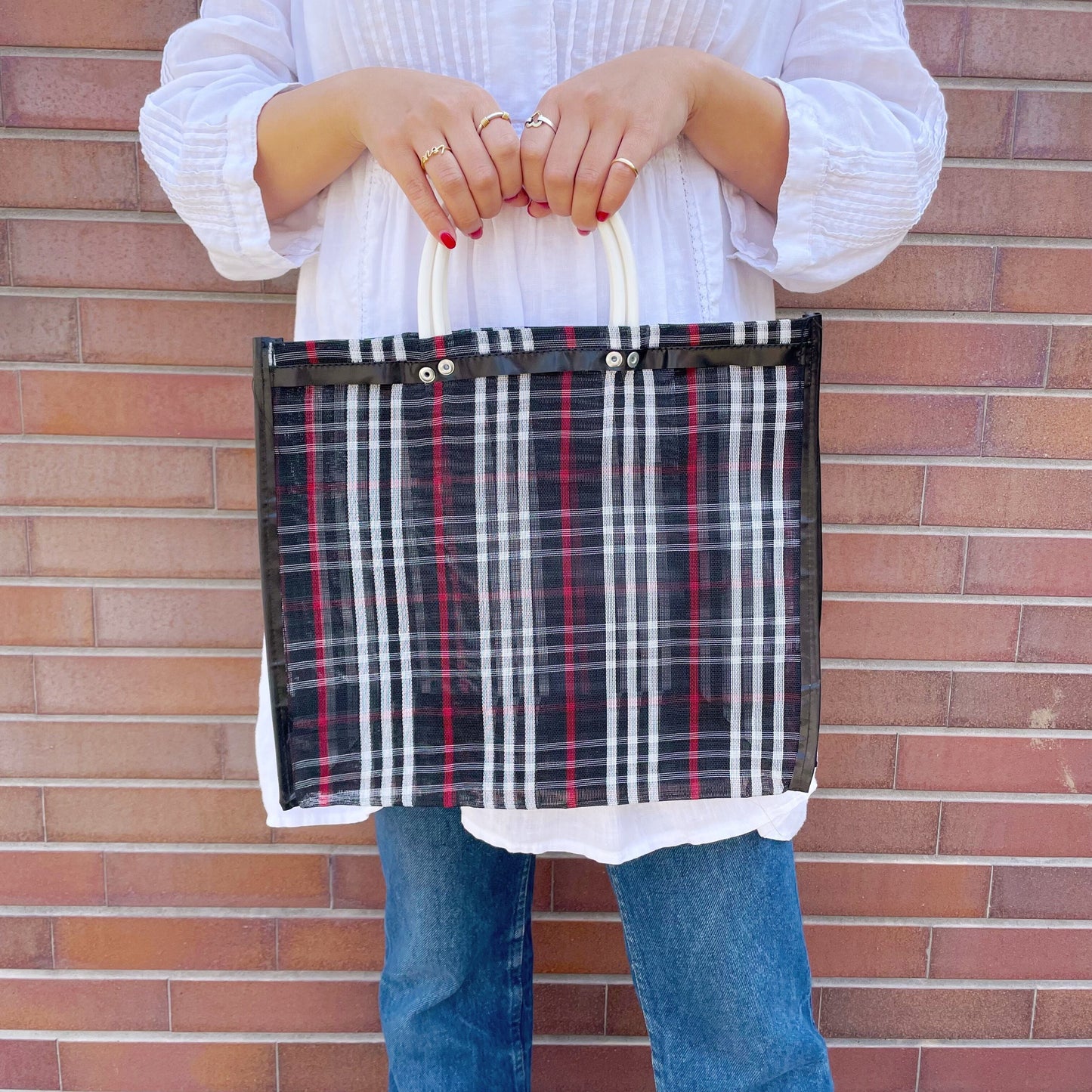 Stripe Mesh Bag (M) #1/ストライプ メッシュバッグ メキシコ