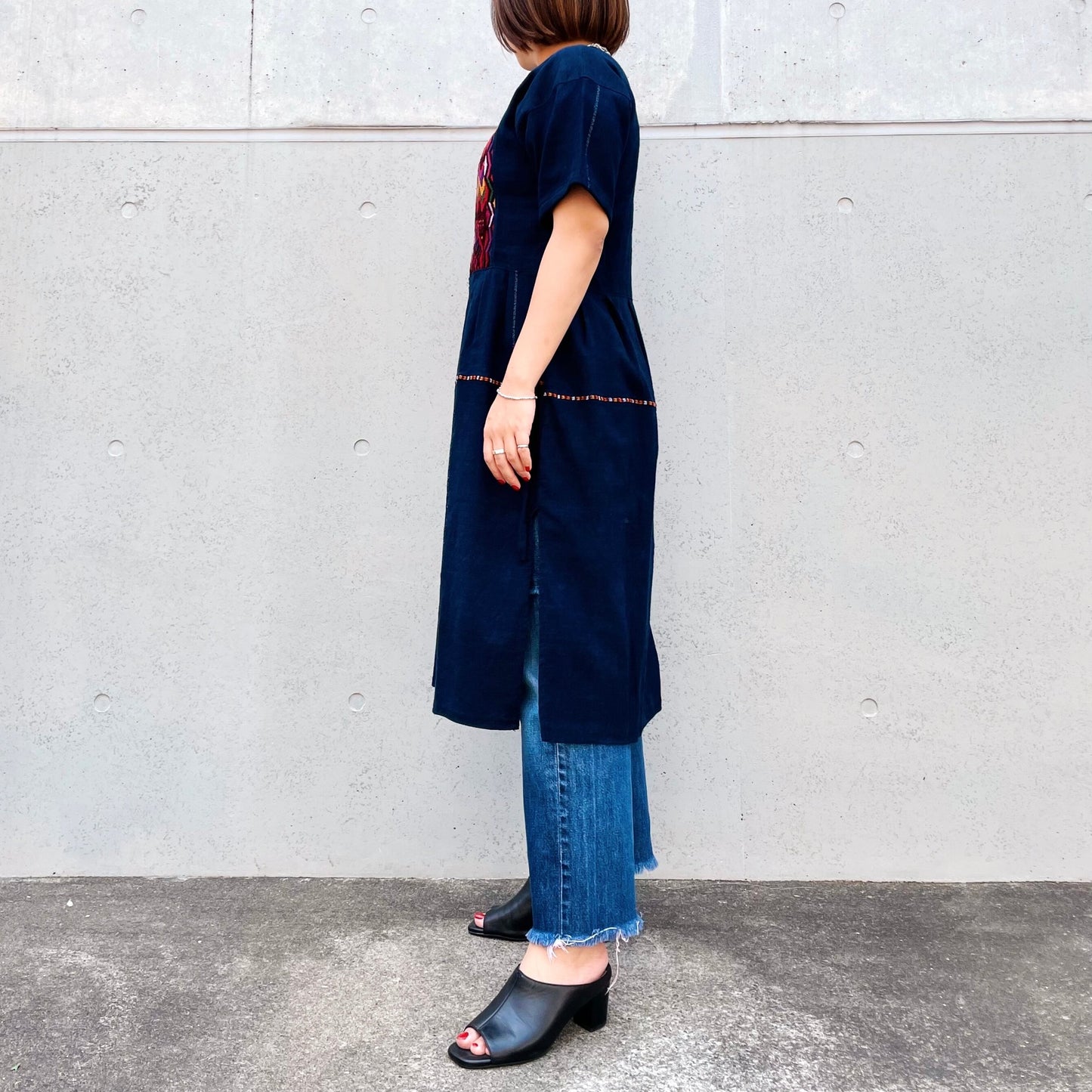 Huipil × Indigo Dress I (S)/グアテマラ ウィピル × 藍染 ワンピース