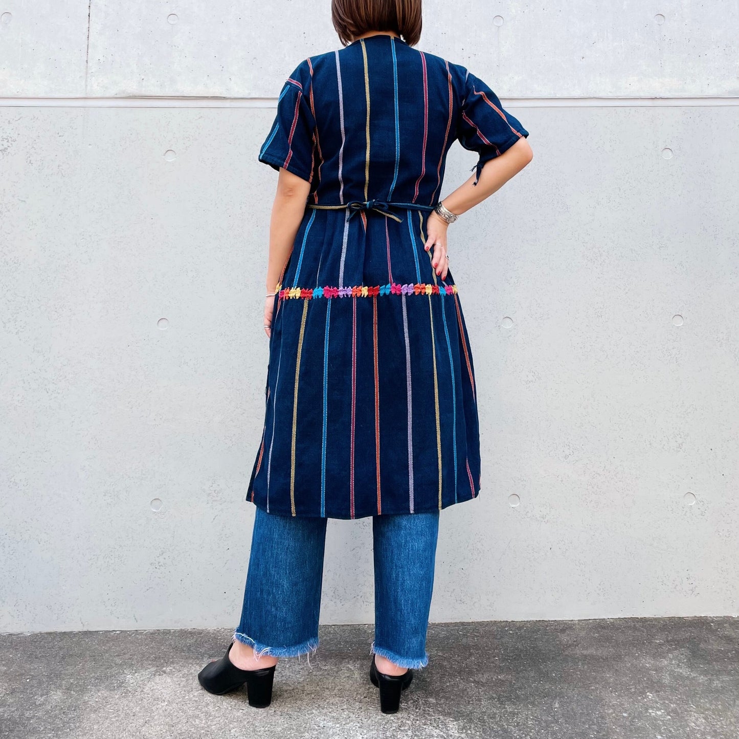 Huipil × Indigo Dress K (S)/グアテマラ ウィピル × 藍染 ワンピース