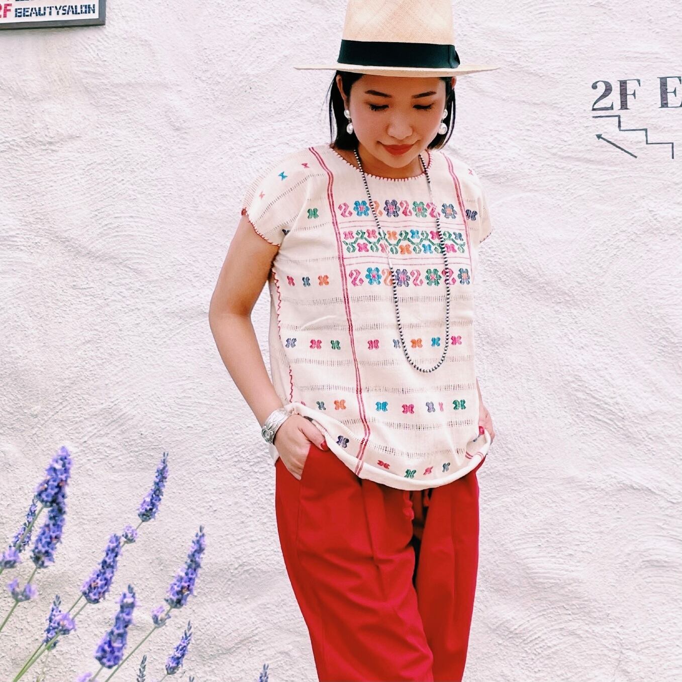 Amuzgo Huipil Blouse A/メキシコ刺繍 ブラウス チュニック