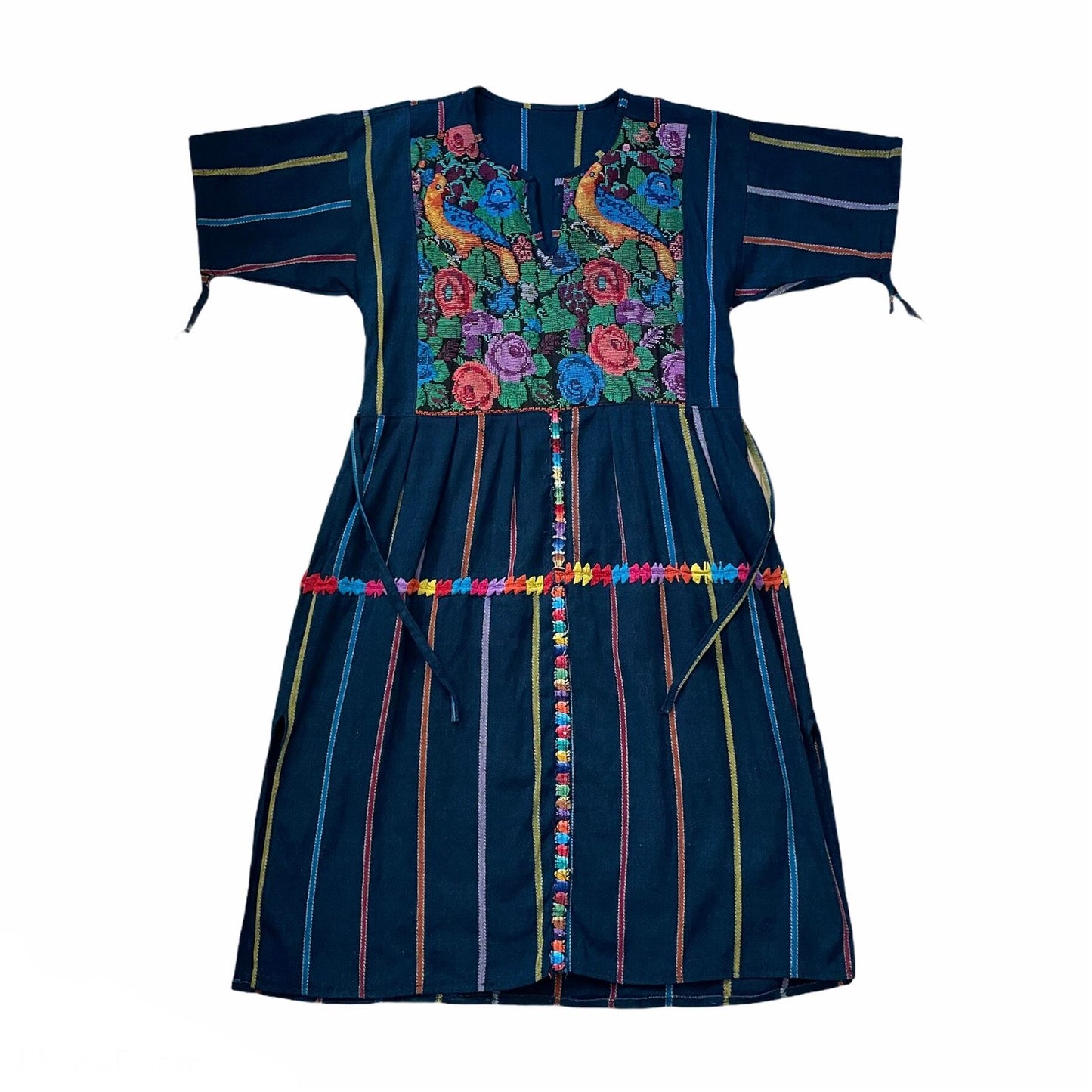 Huipil × Indigo Dress K (S)/グアテマラ ウィピル × 藍染 ワンピース