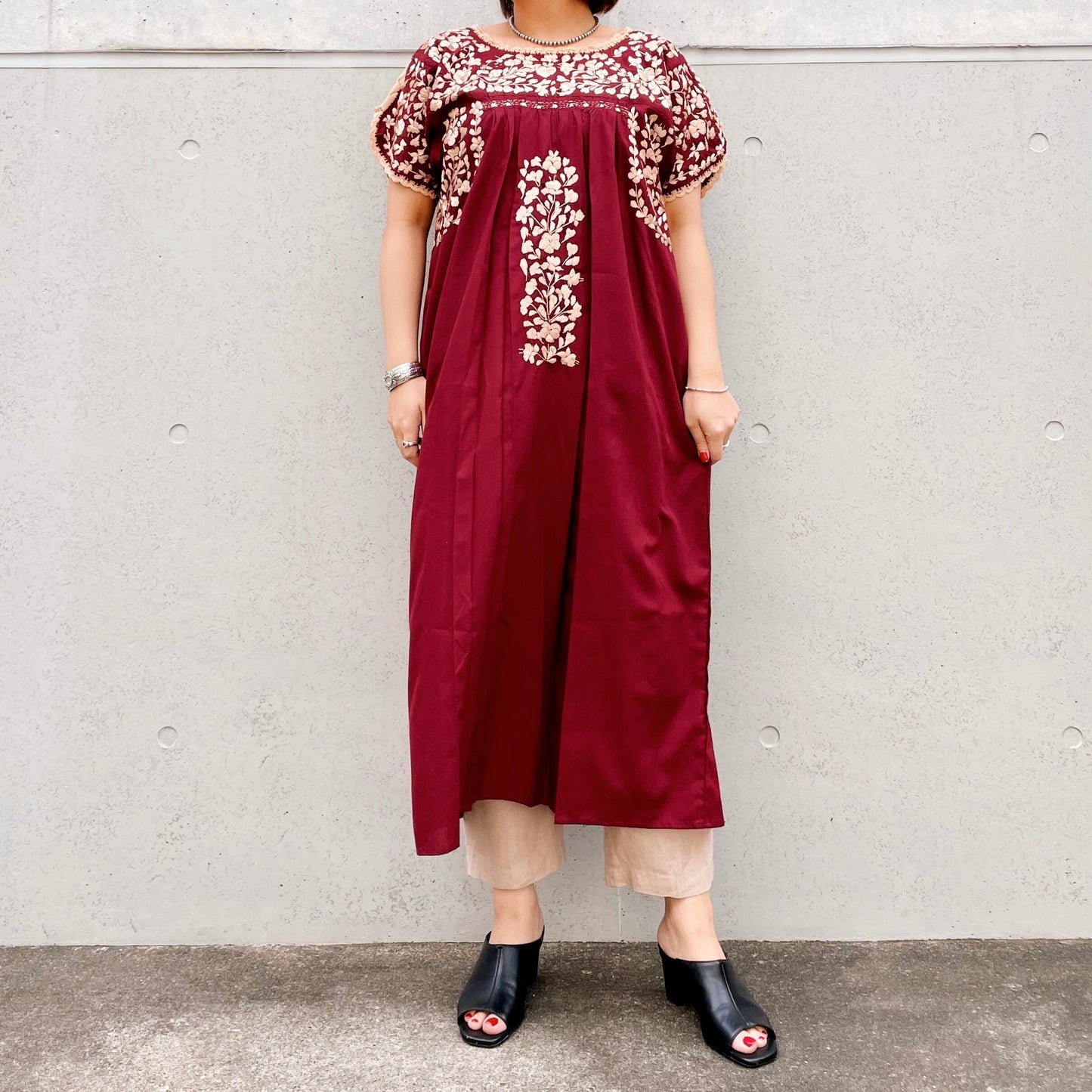 San Antonino Dress F/サンアントニーノ メキシコ刺繍 ワンピース