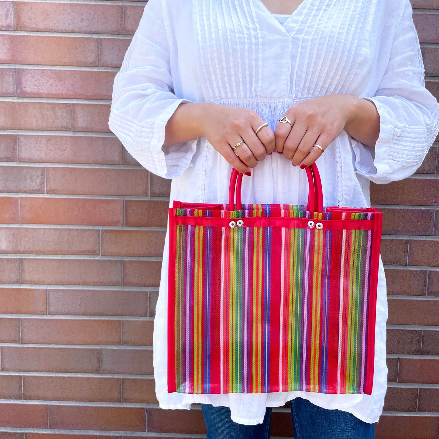 Stripe Mesh Bag (S) #4/ストライプ メッシュバッグ メキシコ