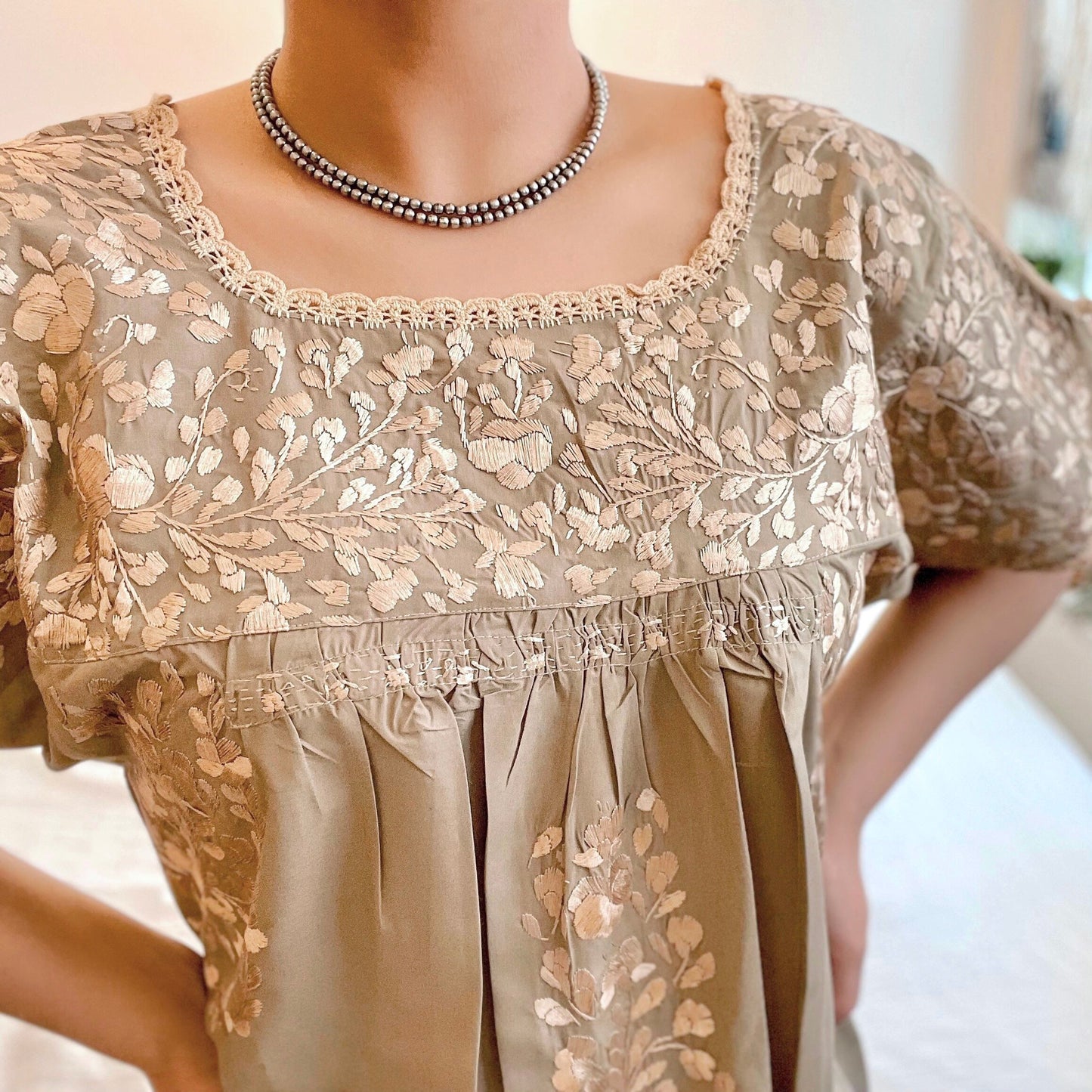 San Antonino Dress E/サンアントニーノ メキシコ刺繍 ワンピース